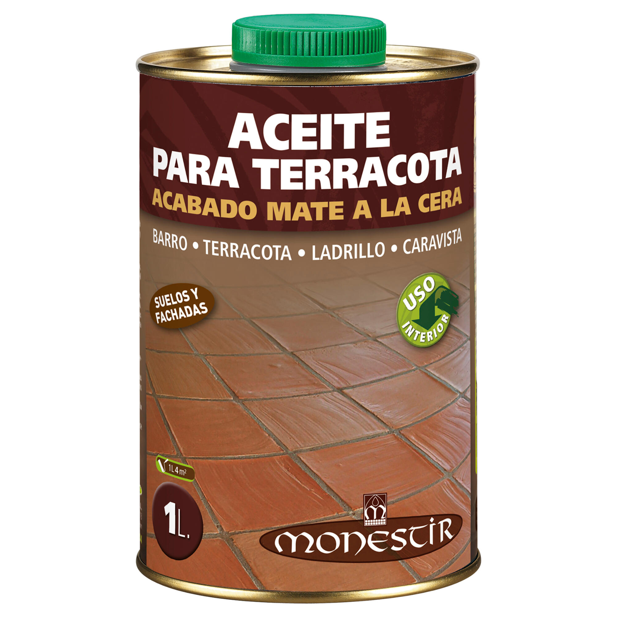 Aceite terracota mate a la cera monestir 1l