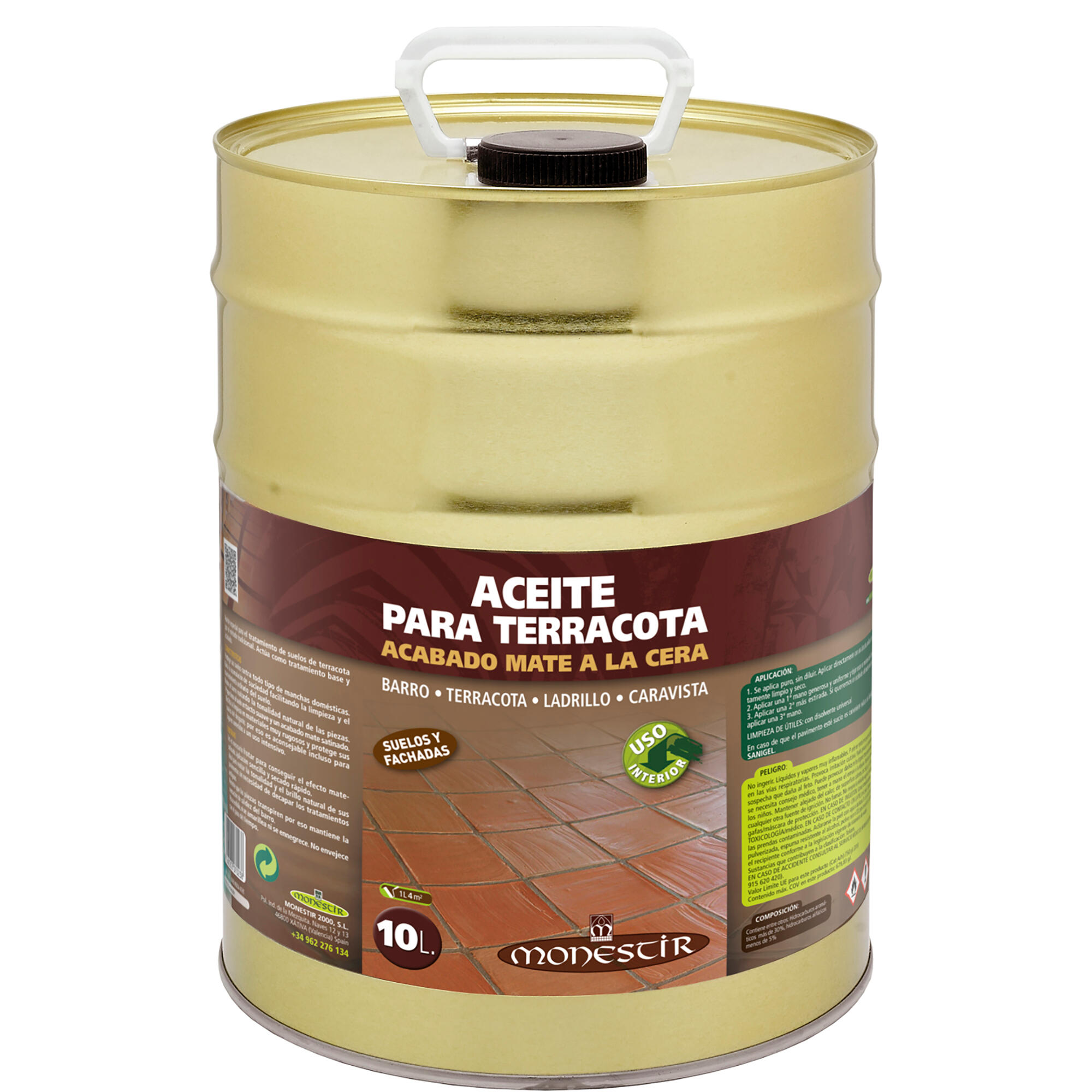 Aceite terracota mate a la cera monestir 10l
