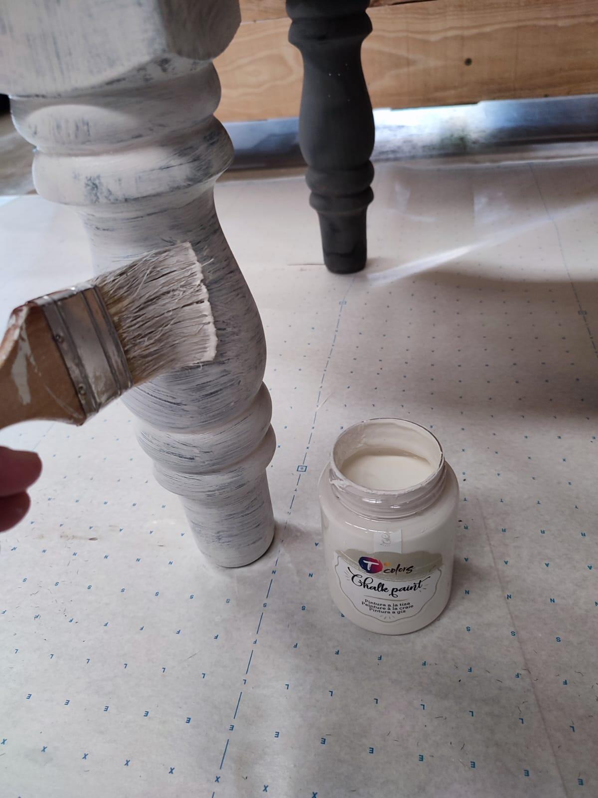 Pintura efecto tiza TCOLORS 400ml blanco roto - 3