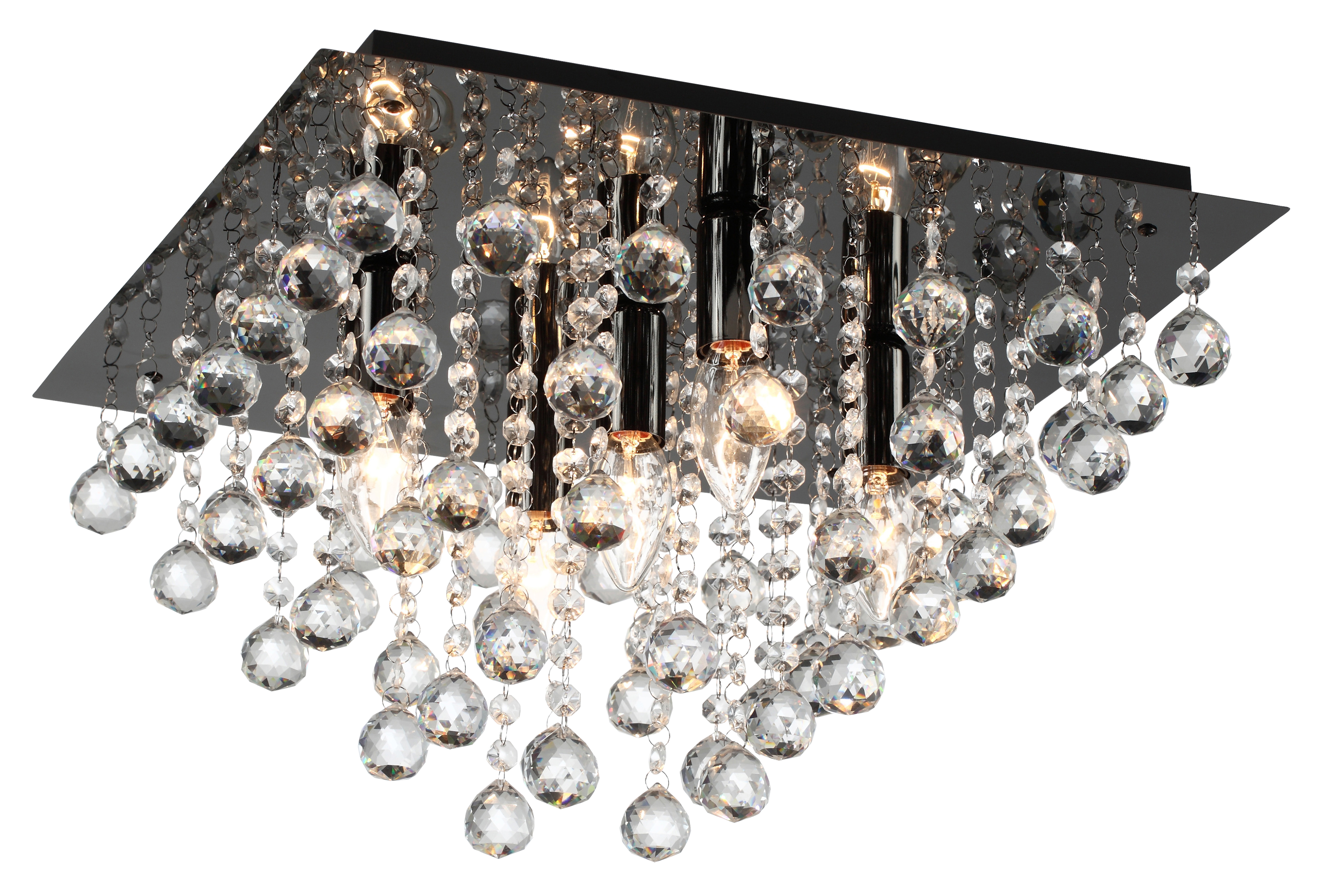 Lampa sufitowa Lancaster Crystal 5 x E14 czarna Reality - 4