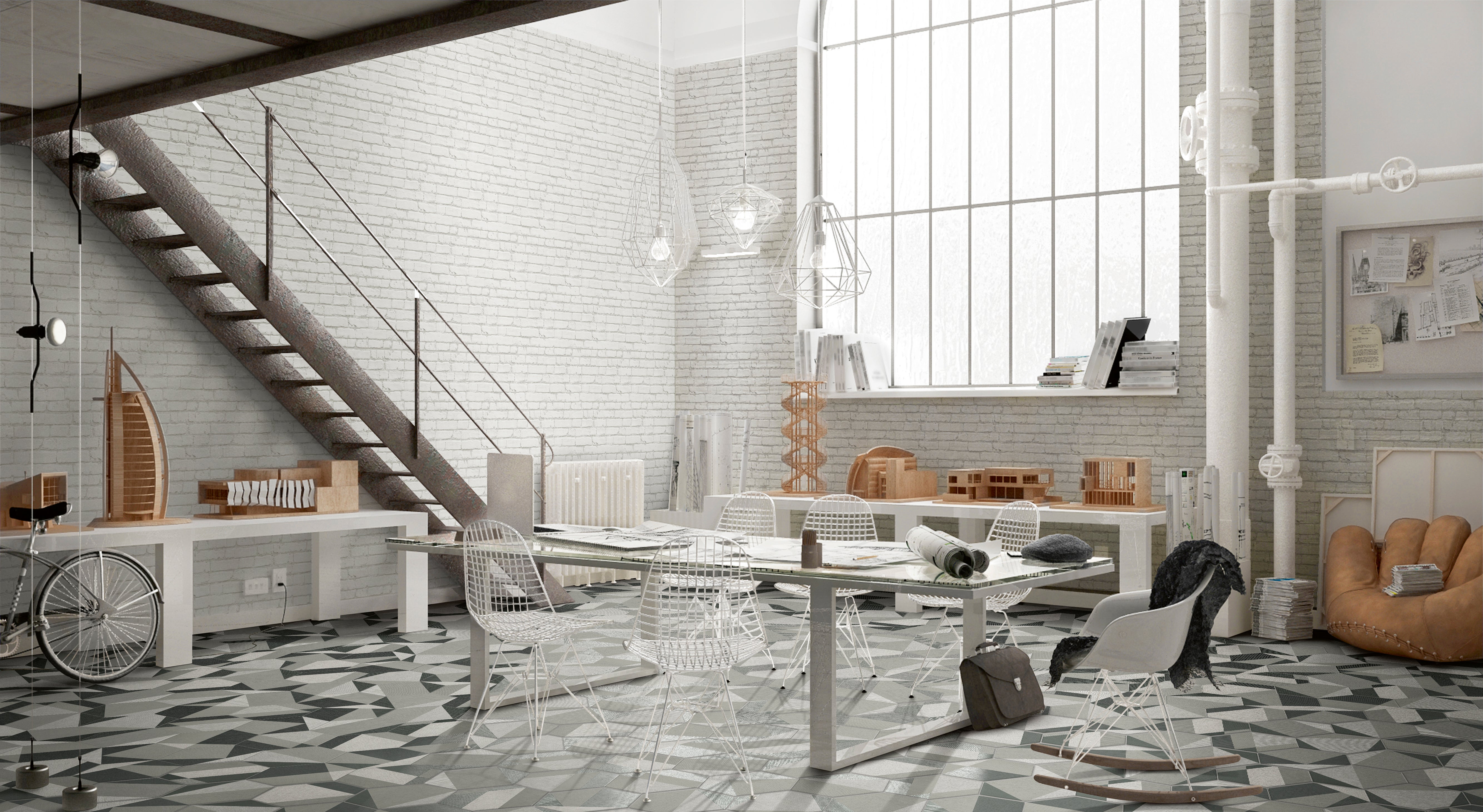 Azulejo porcelánico manhattan efecto ladrillo blanco 31x56 cm