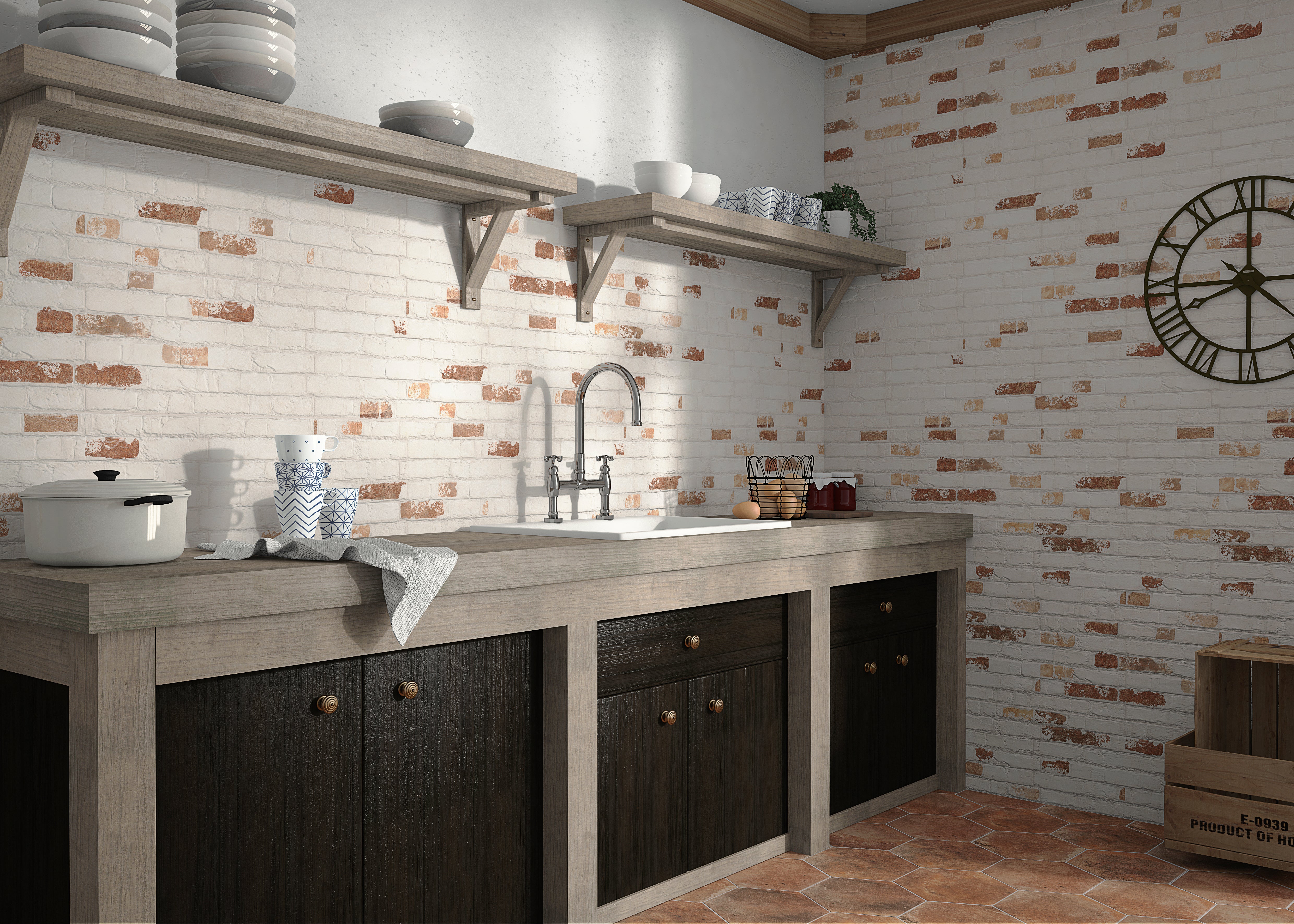 Azulejo porcelánico manhattan efecto ladrillo old 31x56 cm