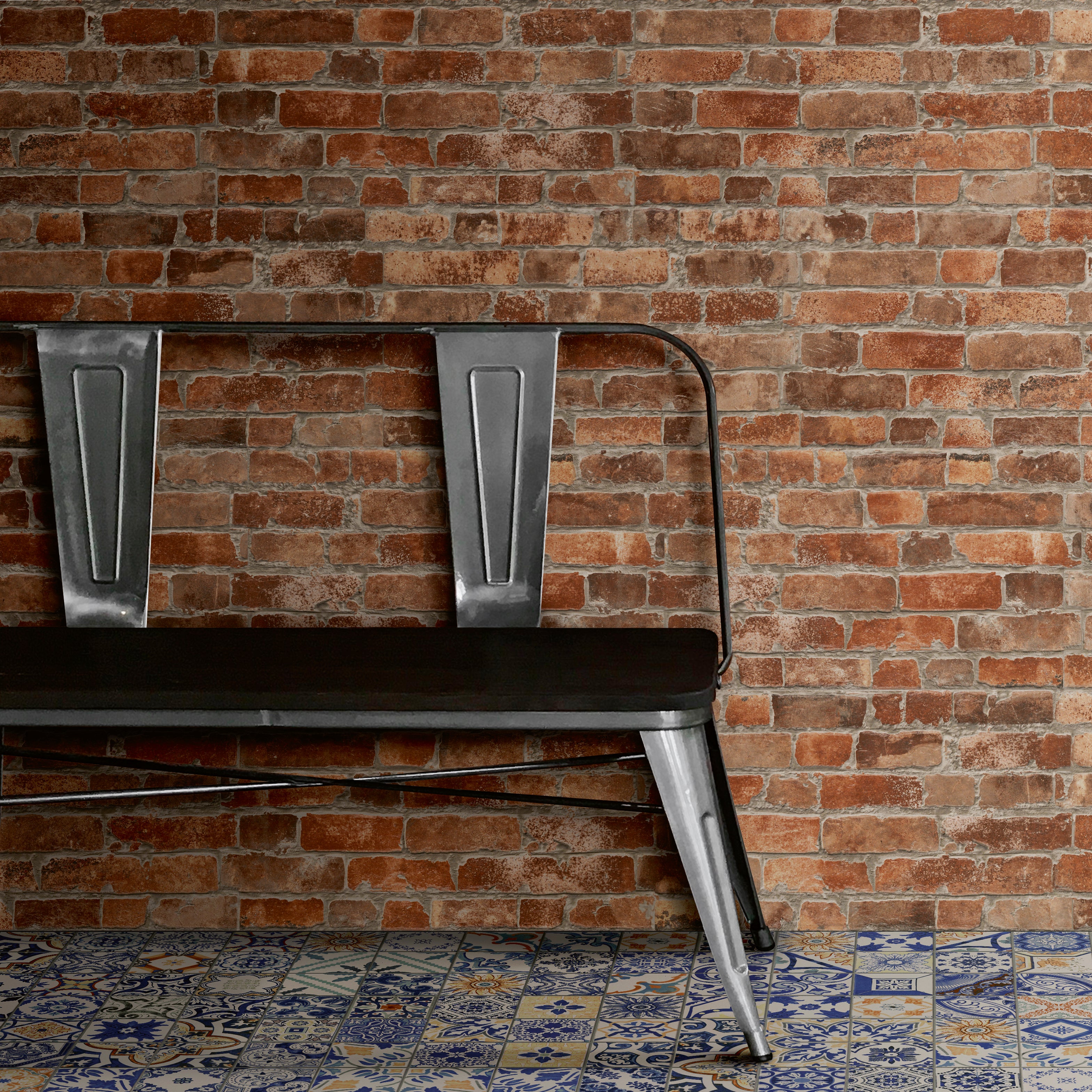 Azulejo porcelánico manhattan efecto ladrillo cotto 31x56 cm