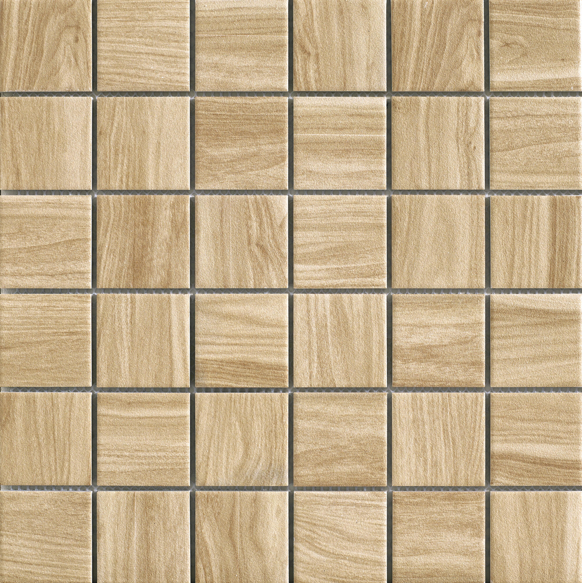 Azulejo mosaico porcelana tech efecto madera beige 30x30.6 cm
