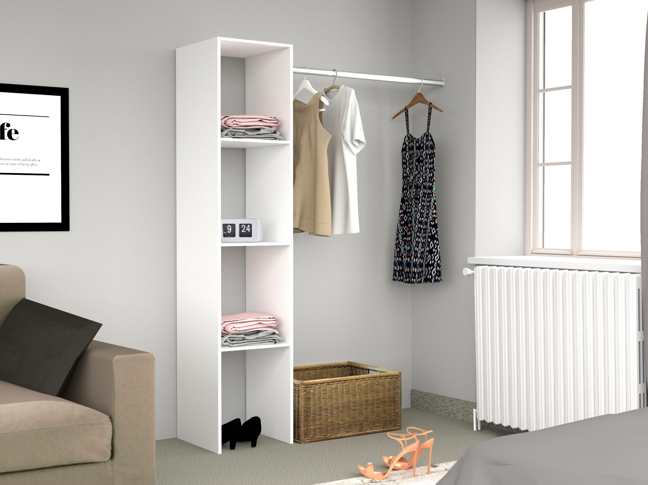 Kit vestidor Combi 138x180x40cm blanco Box A
 - 3