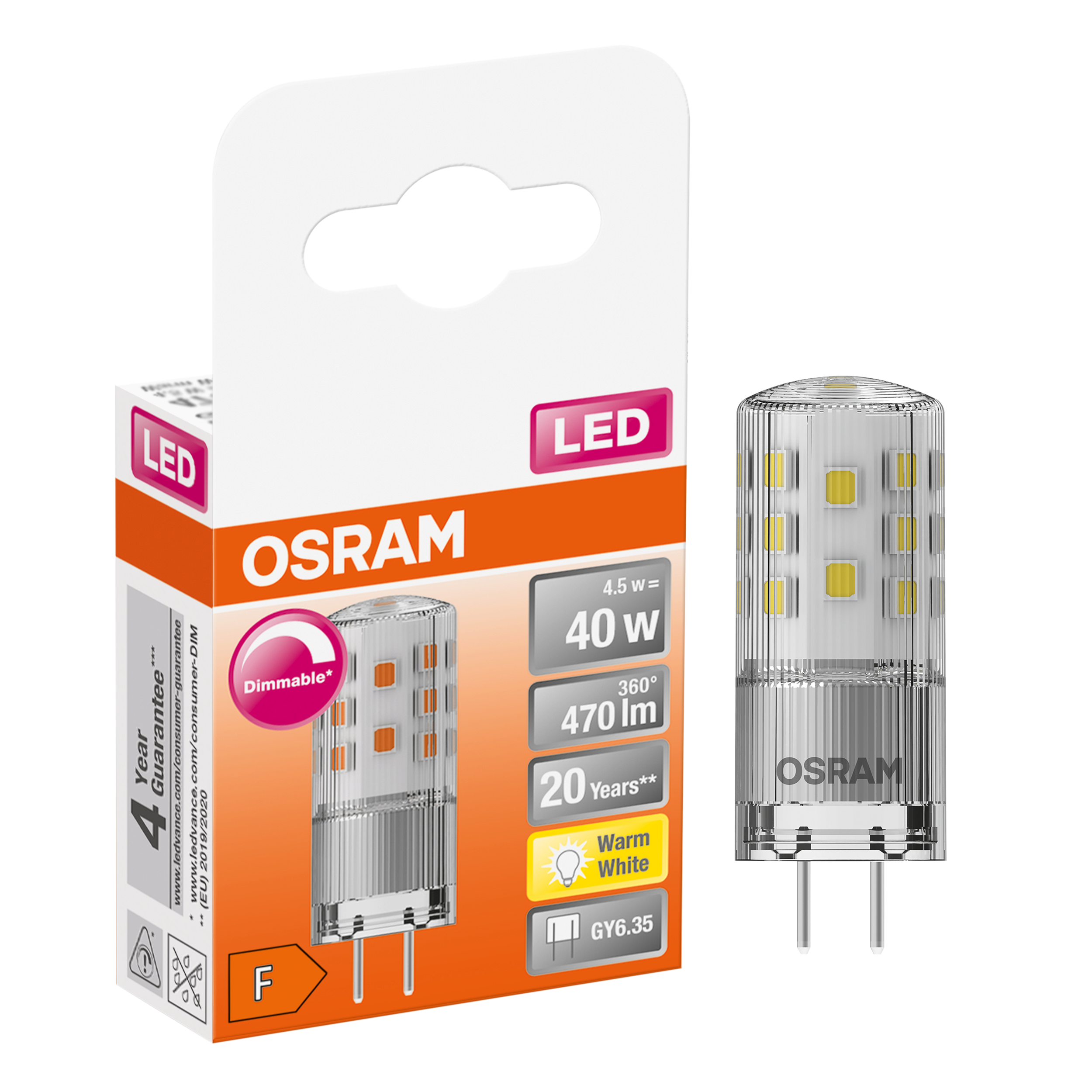 Żarówka LED GY6,35 4,5 W 470 lm Ciepła biel Osram