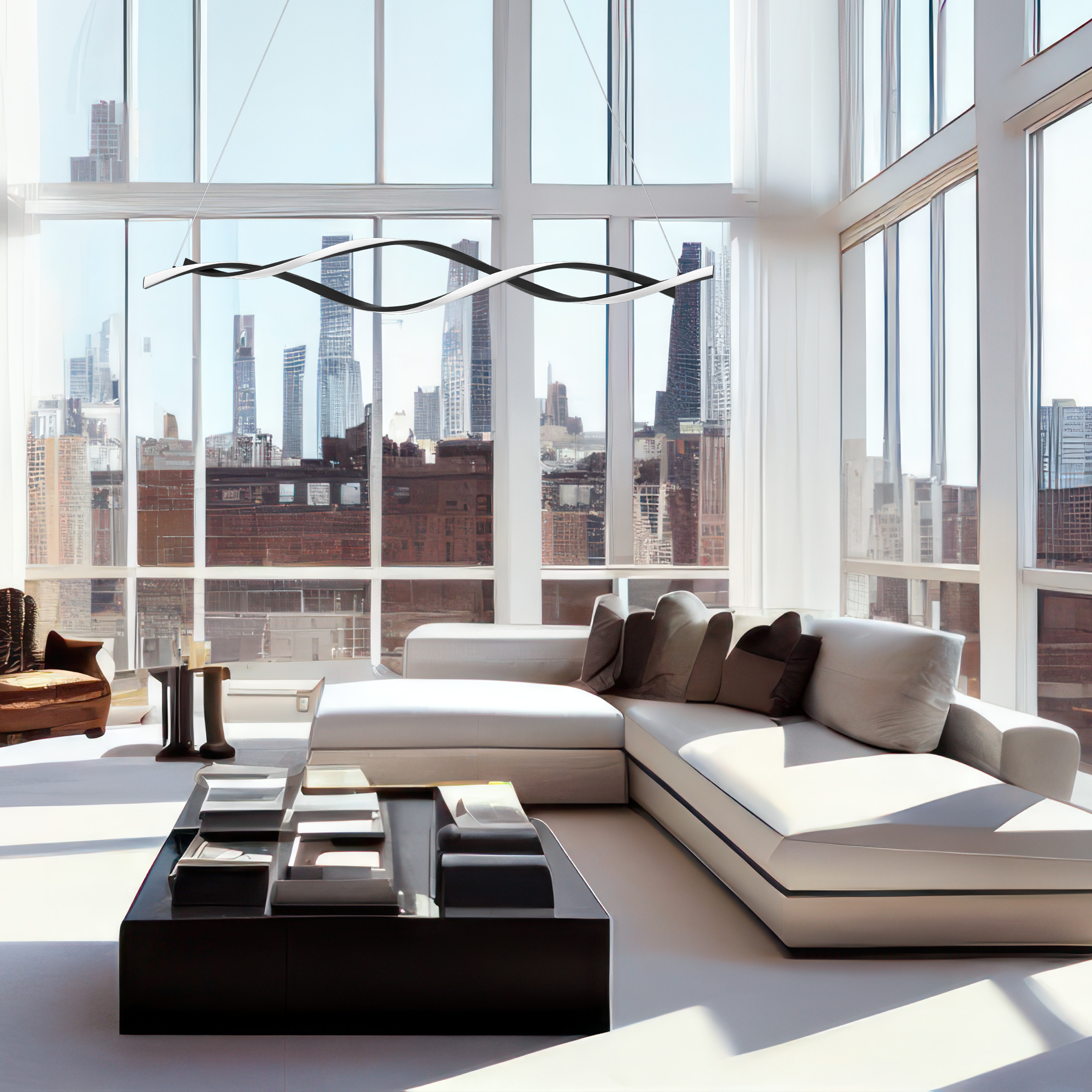 Lampa wisząca Grant czarna LED Milagro - 2