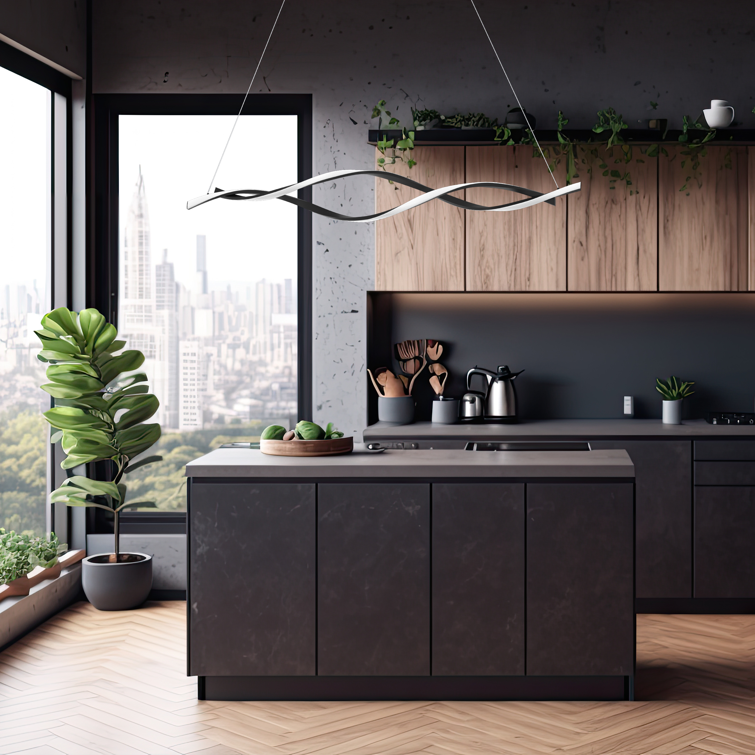 Lampa wisząca Twist czarna LED Milagro - 3