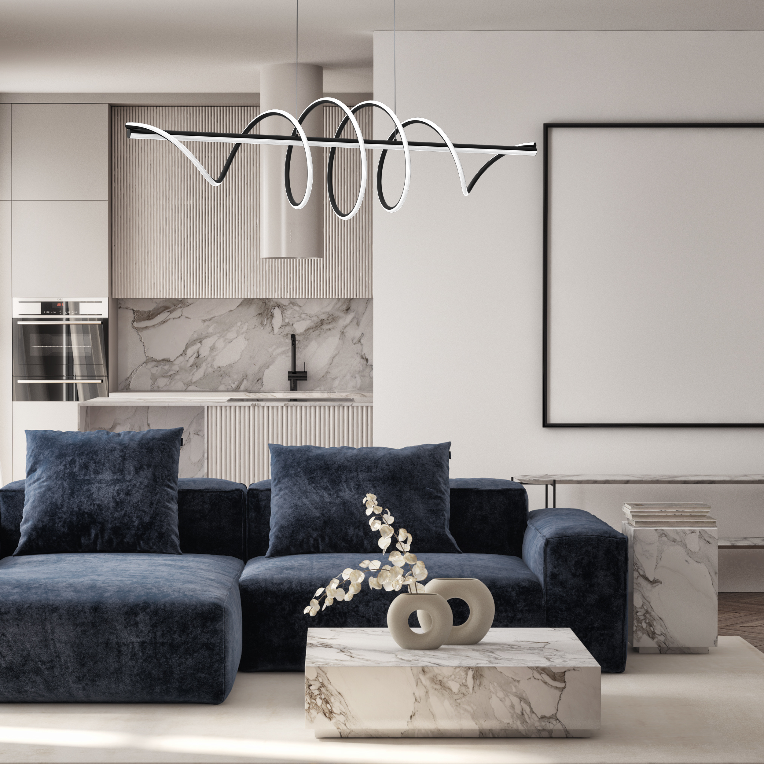 Lampa wisząca Twist czarna LED Milagro - 2