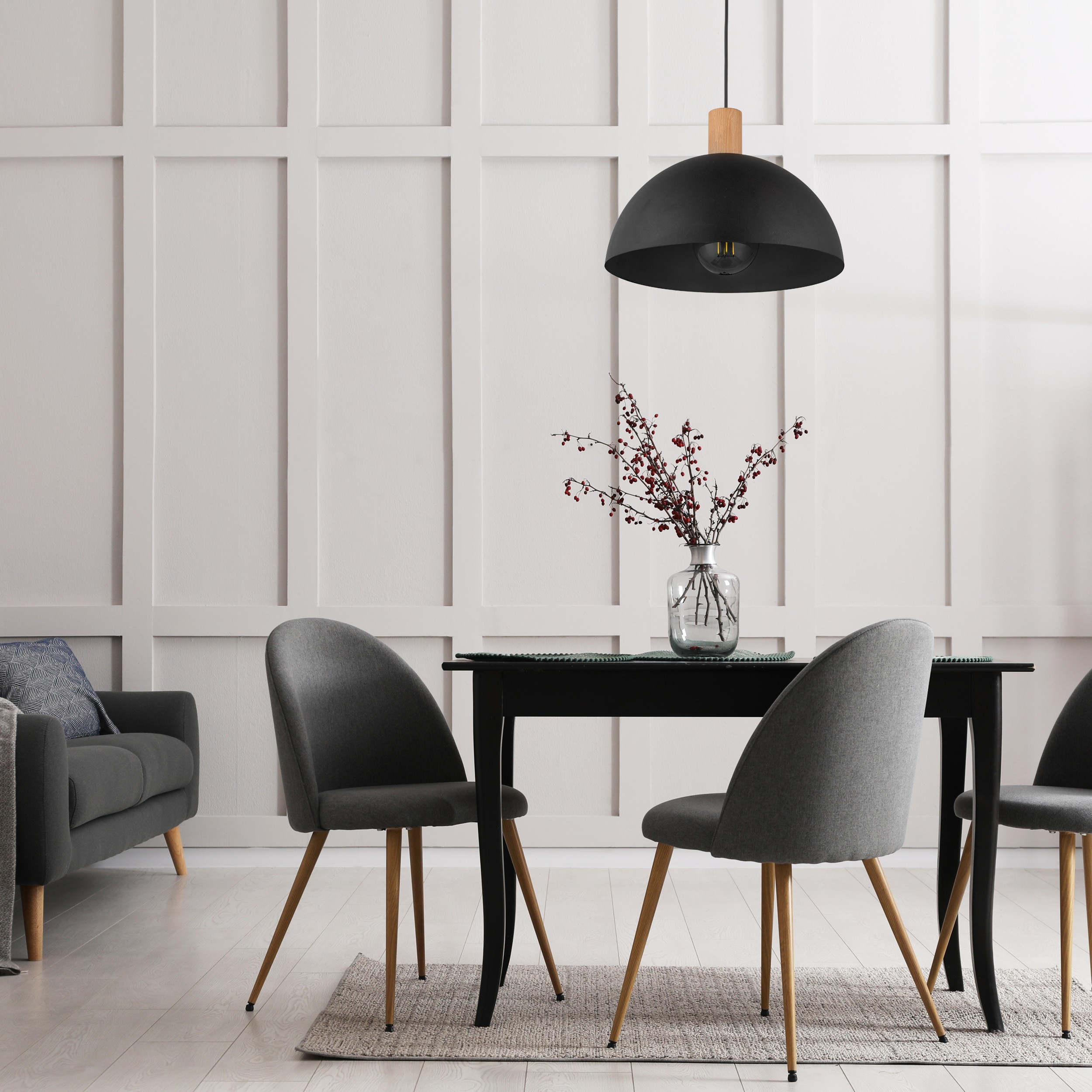 Lampa wisząca Oslo czarna E27 Tk Lighting - 2