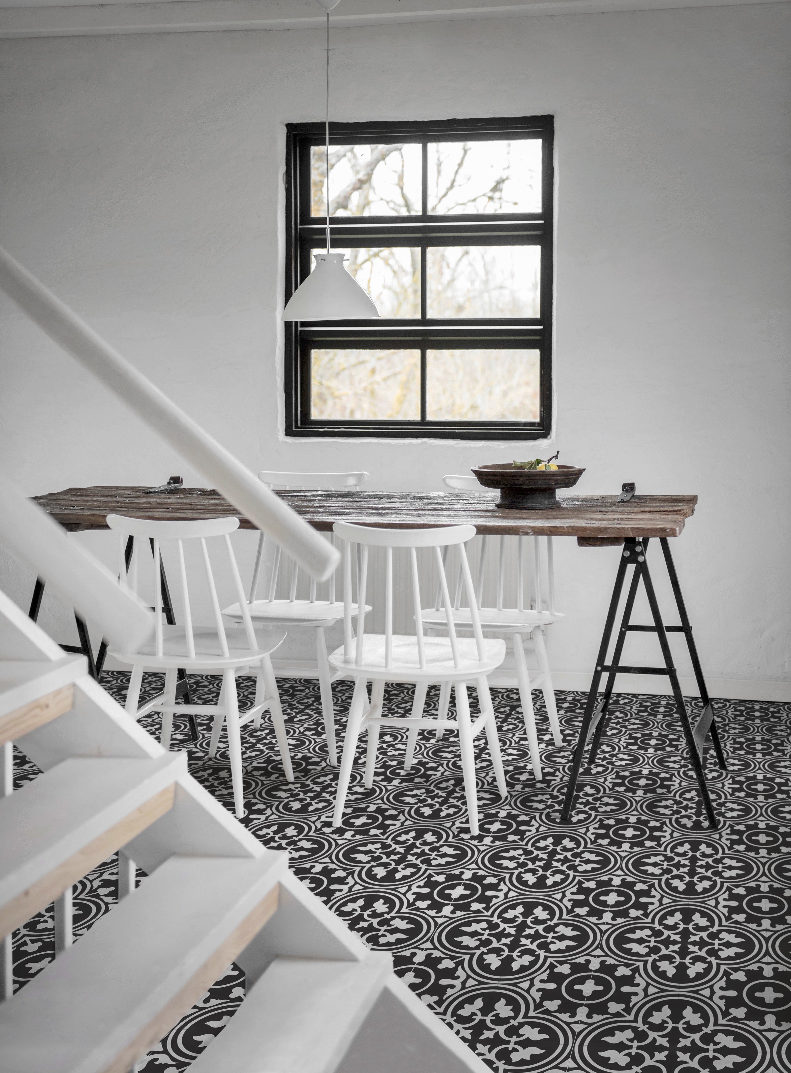 Suelo cemento hidra efecto hidráulico victoria negro 20x20 cm