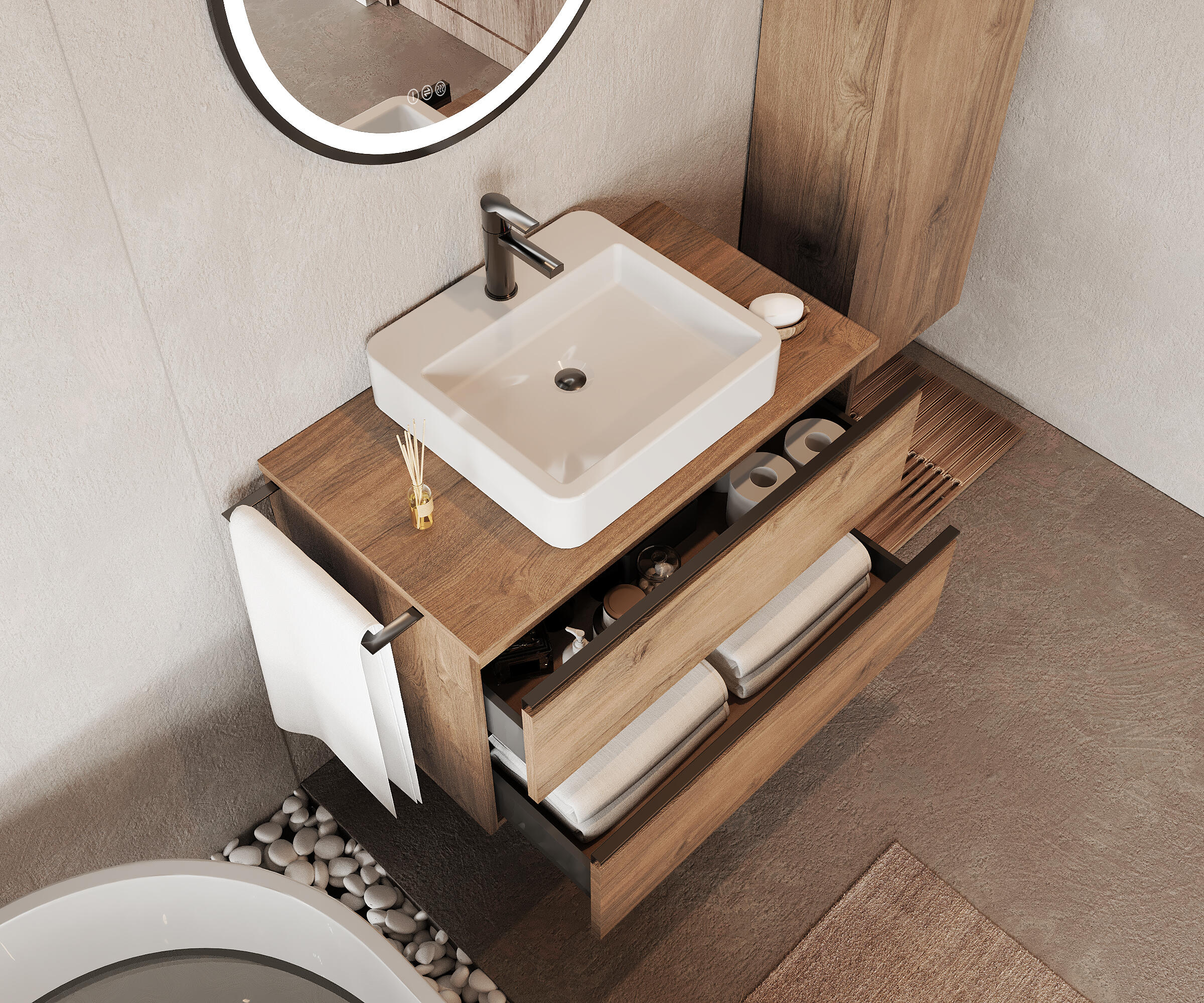 Móvel de casa de banho MODULOS 80CM NATURA - 4