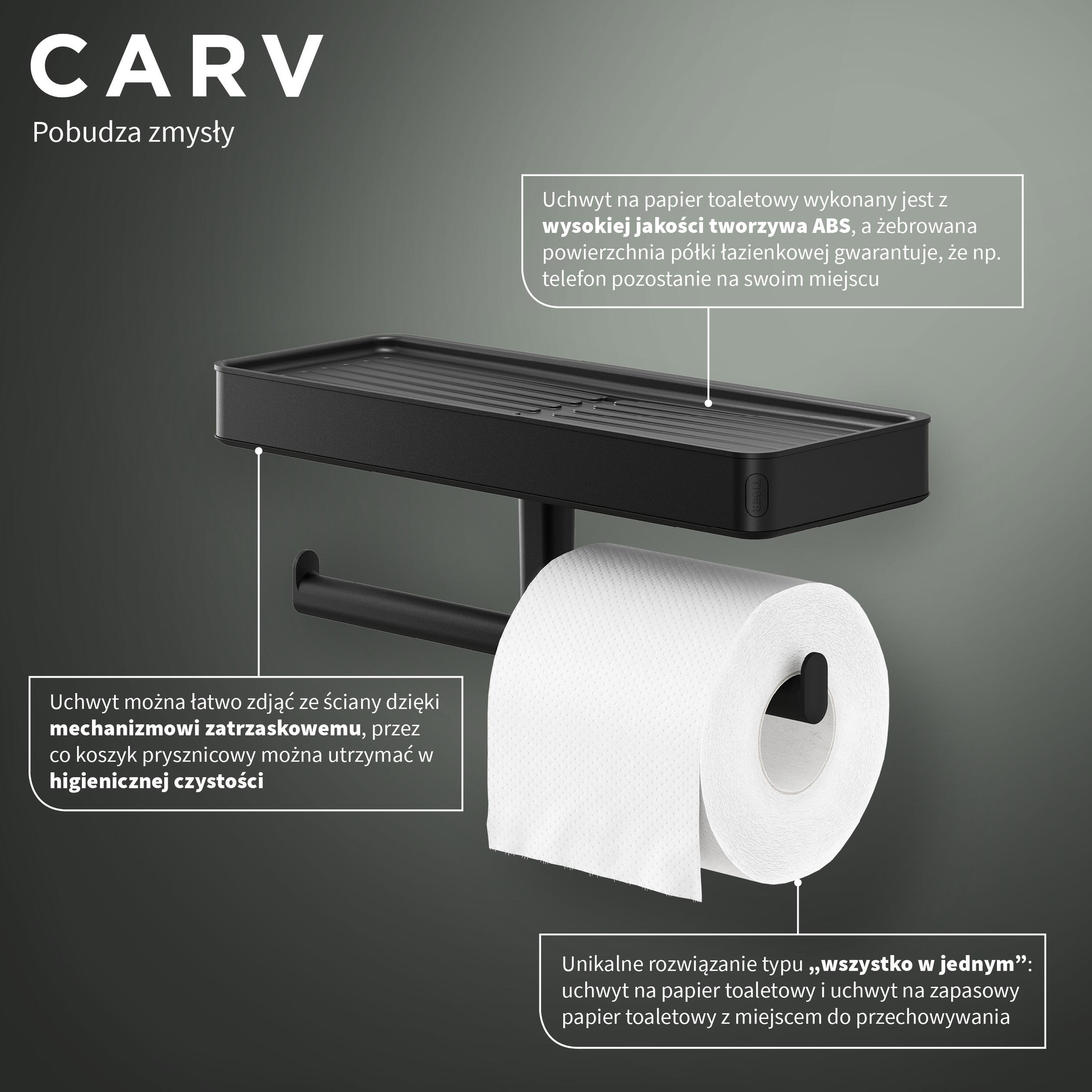 Uchwyt ścienny na papier toaletowy Carv TIGER - 5