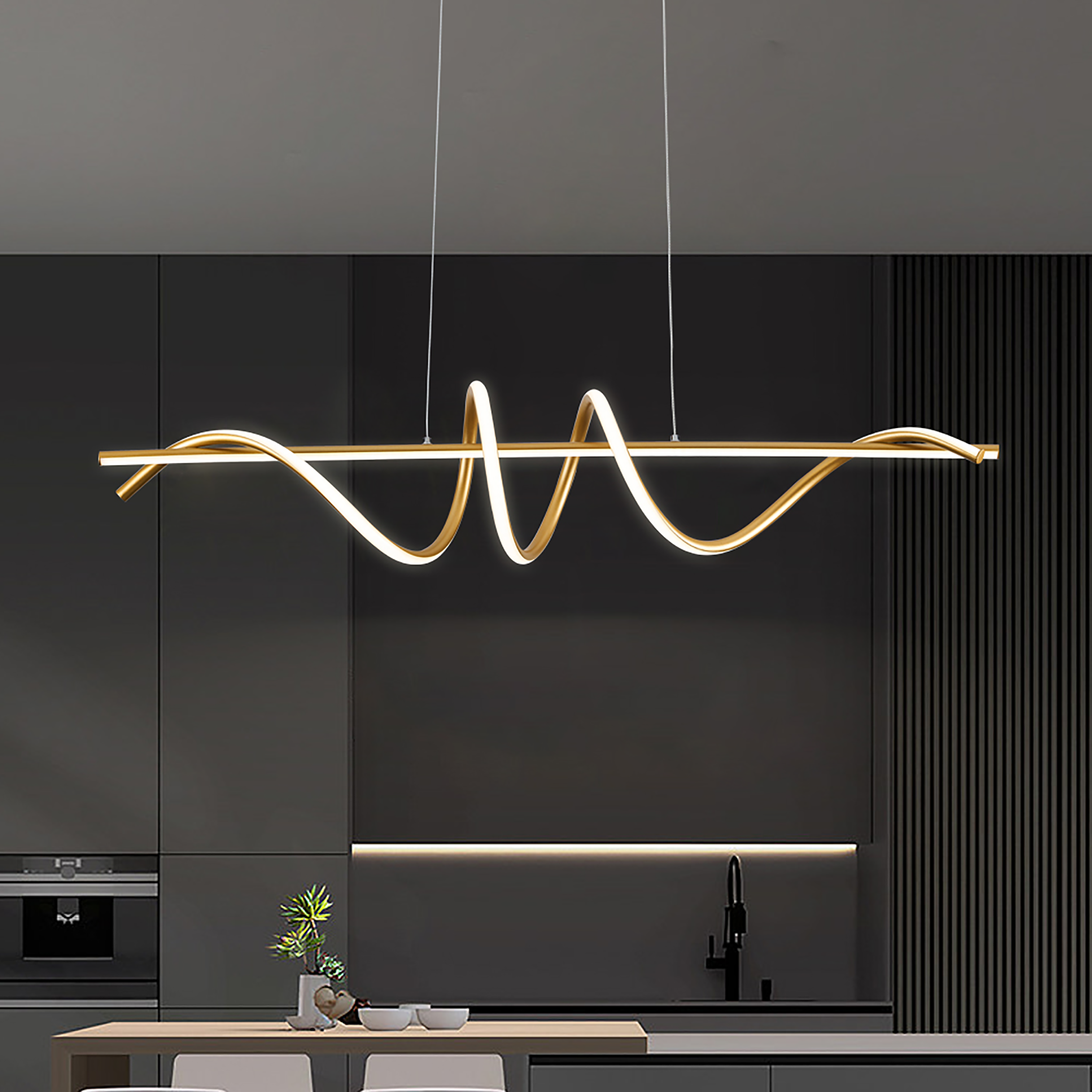 Lampa wisząca Serpent złota LED Reality - 2