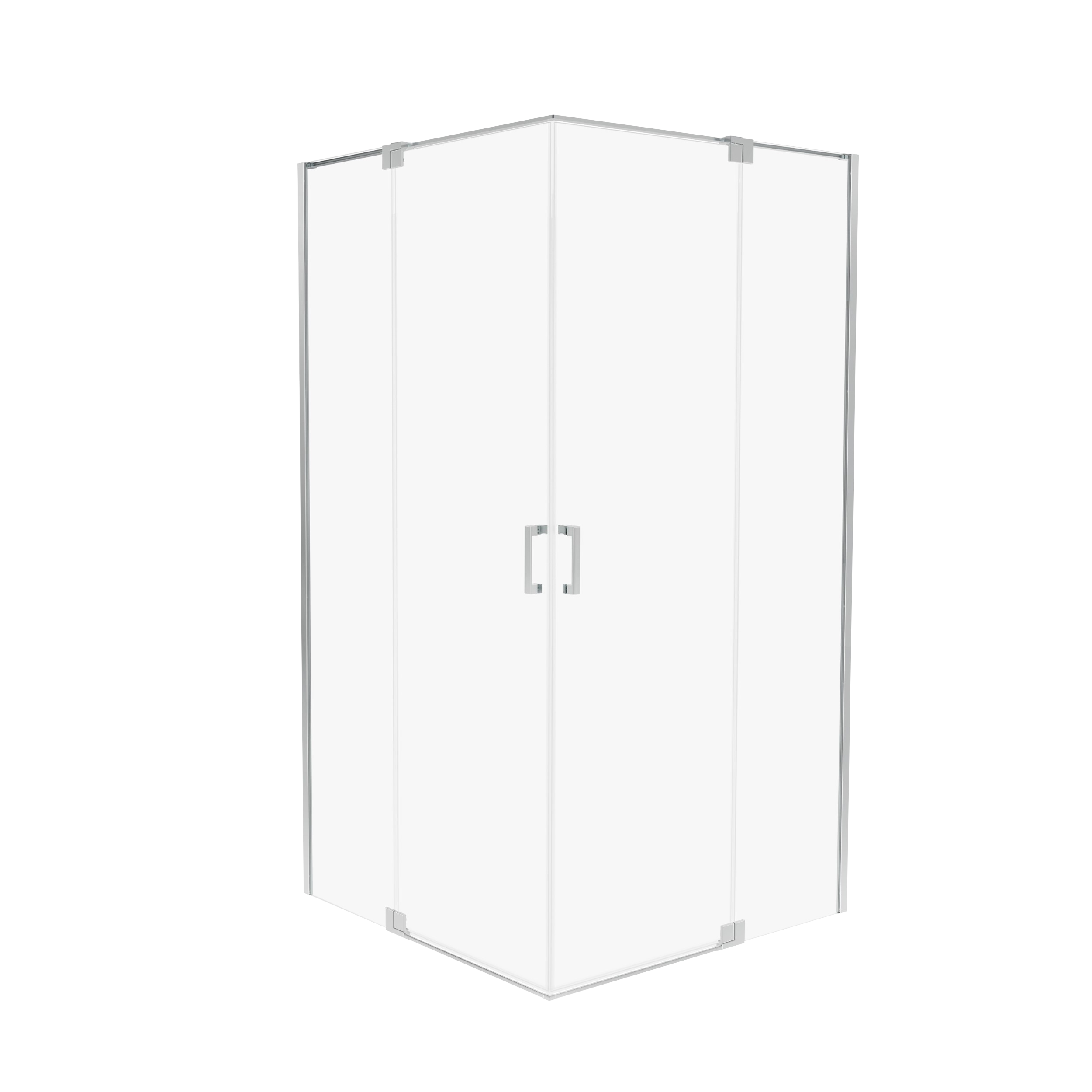 Kabina prysznicowa prostokątna dwuskrzydłowa uchylna Swing 120 x 90 x 200 cm chrom szkło transparentne Wellneo