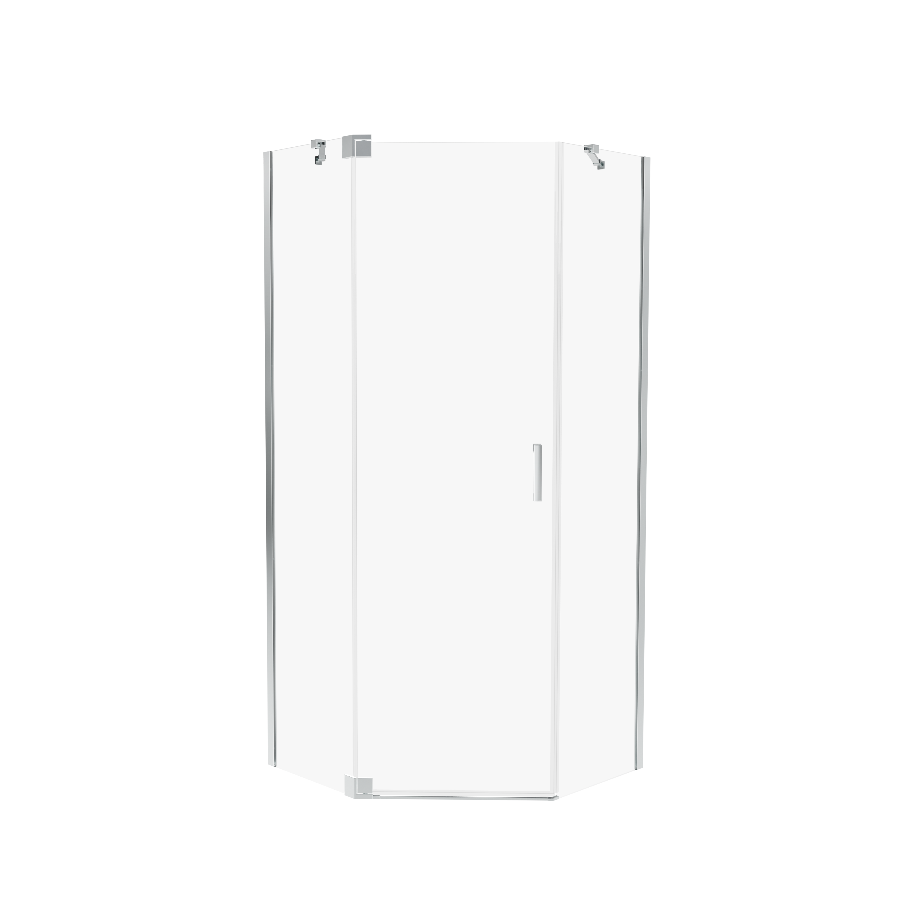 Kabina prysznicowa pięciokątna Swing 100x80x200 cm chromowana Wellneo