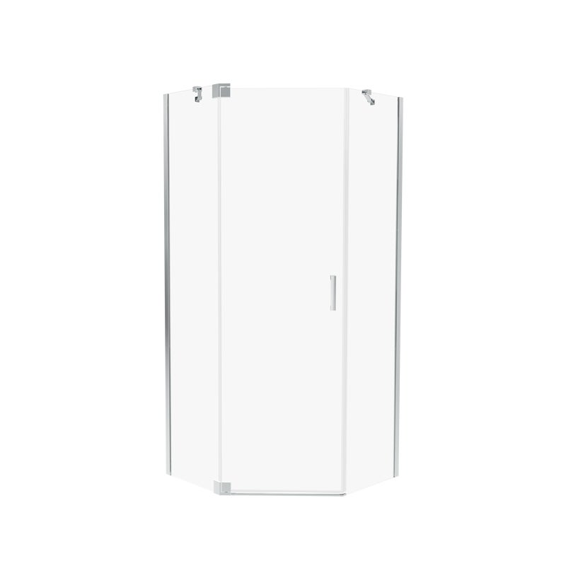 Kabina prysznicowa pięciokątna Swing 100x80x200 cm chromowana Wellneo