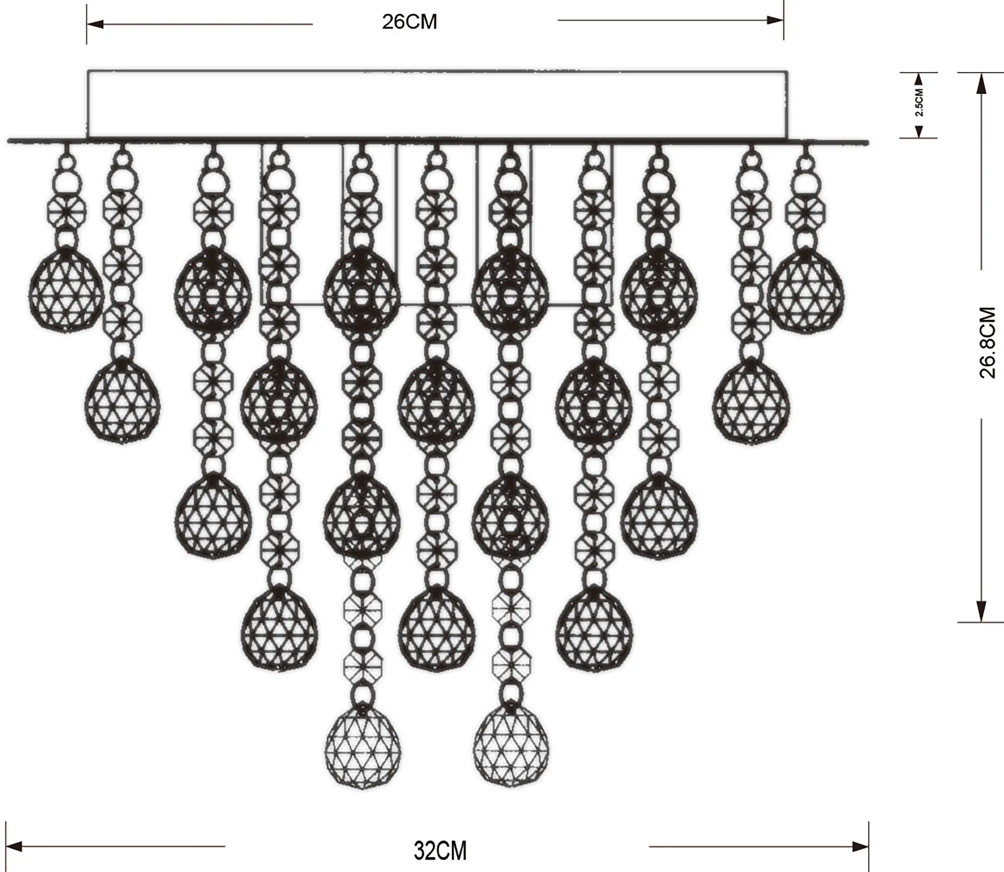 Lampa sufitowa Lancaster Crystal złota 3 x E14 Reality - 3