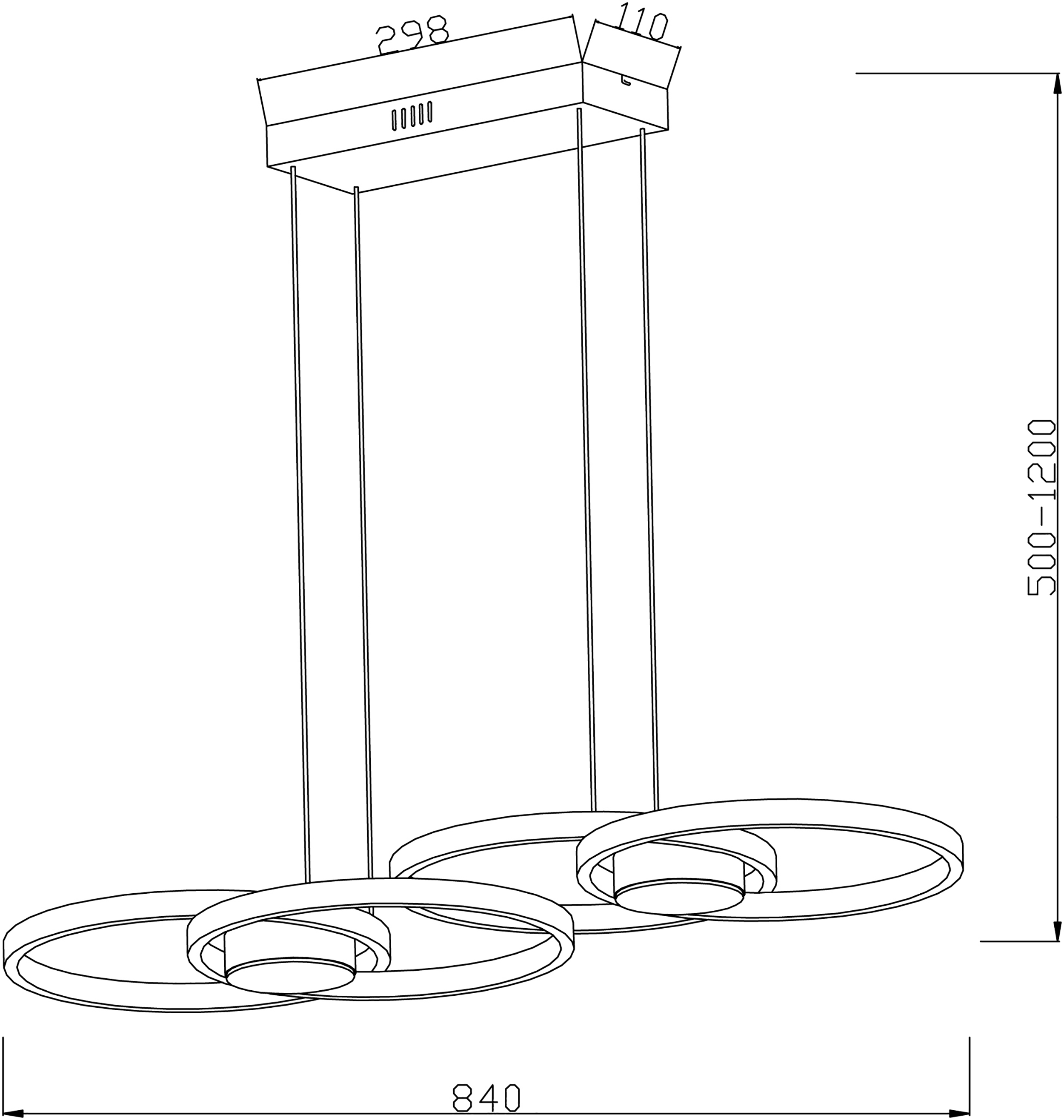 Lampa wisząca Audia czarna LED Reality - 3