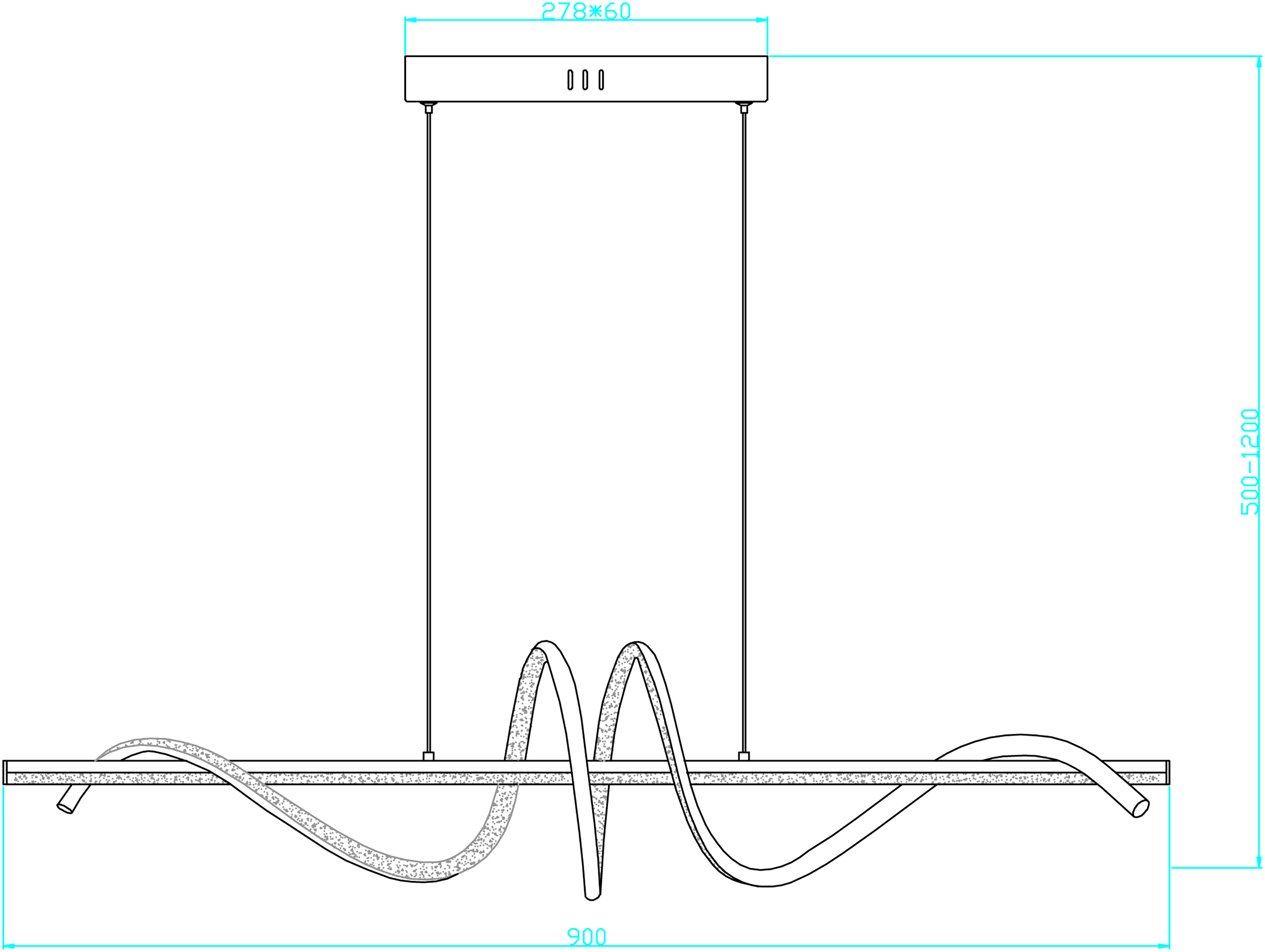 Lampa wisząca Serpent złota LED Reality - 3
