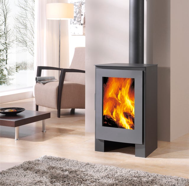 Poêle à bûche PANADERO Poele a bois sierra ecodesign noir, 8.7 kW