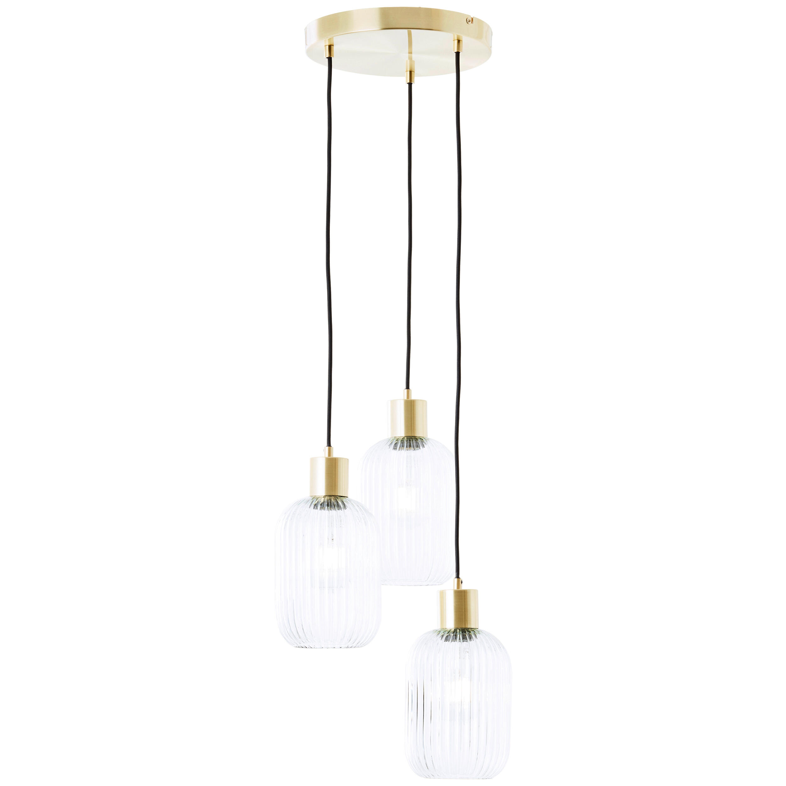 Candeeiro de teto suspenso redondo DIPSY 3 luzes E27 D25cm vidro inspire - 2
