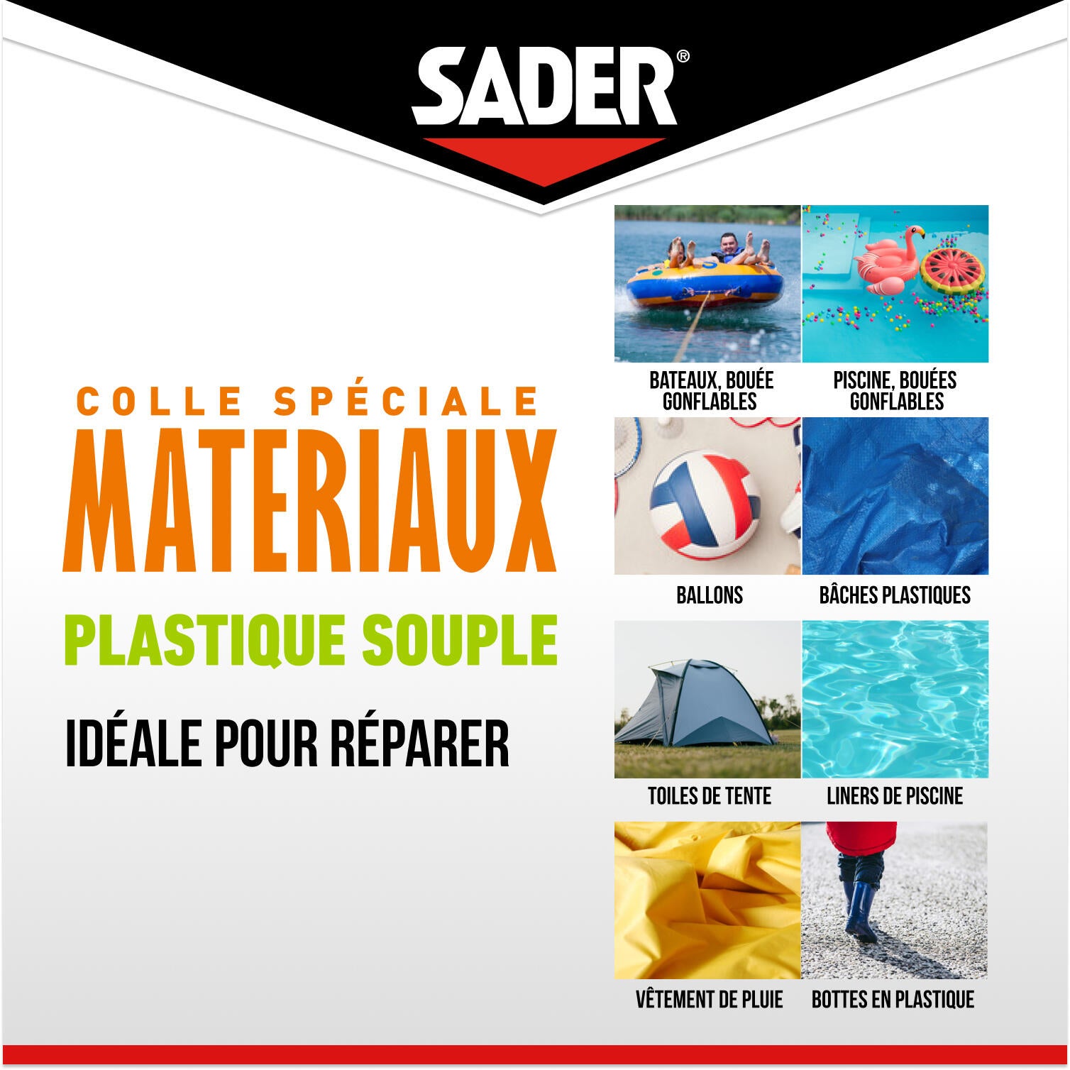 Colle d'assemblage liqui polyuréthane SADER Spécial plastique souple transp 12ml - 3