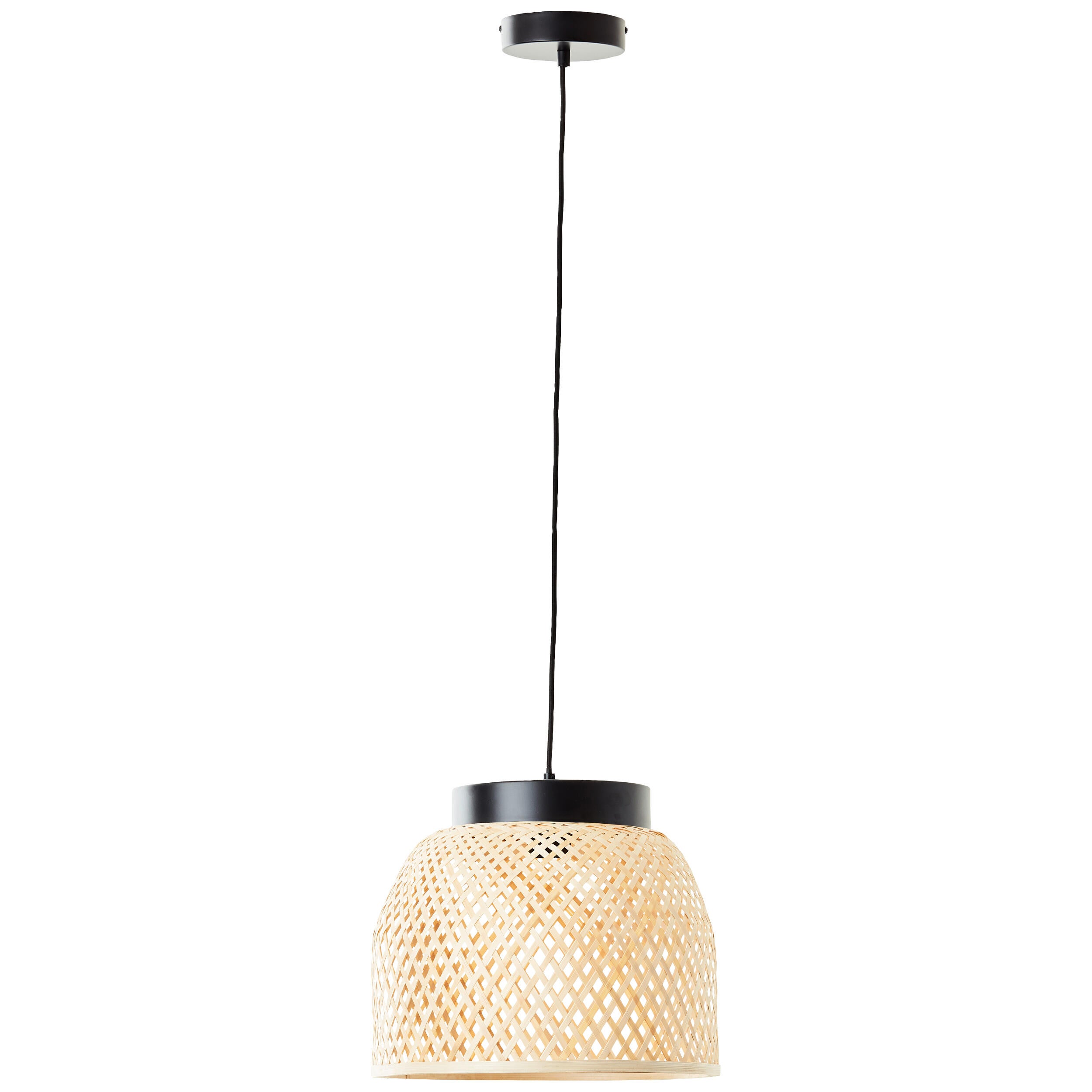Candeeiro de teto suspenso E27 d 35 cm 1 luz bambo bege Inspire Ninon - 26