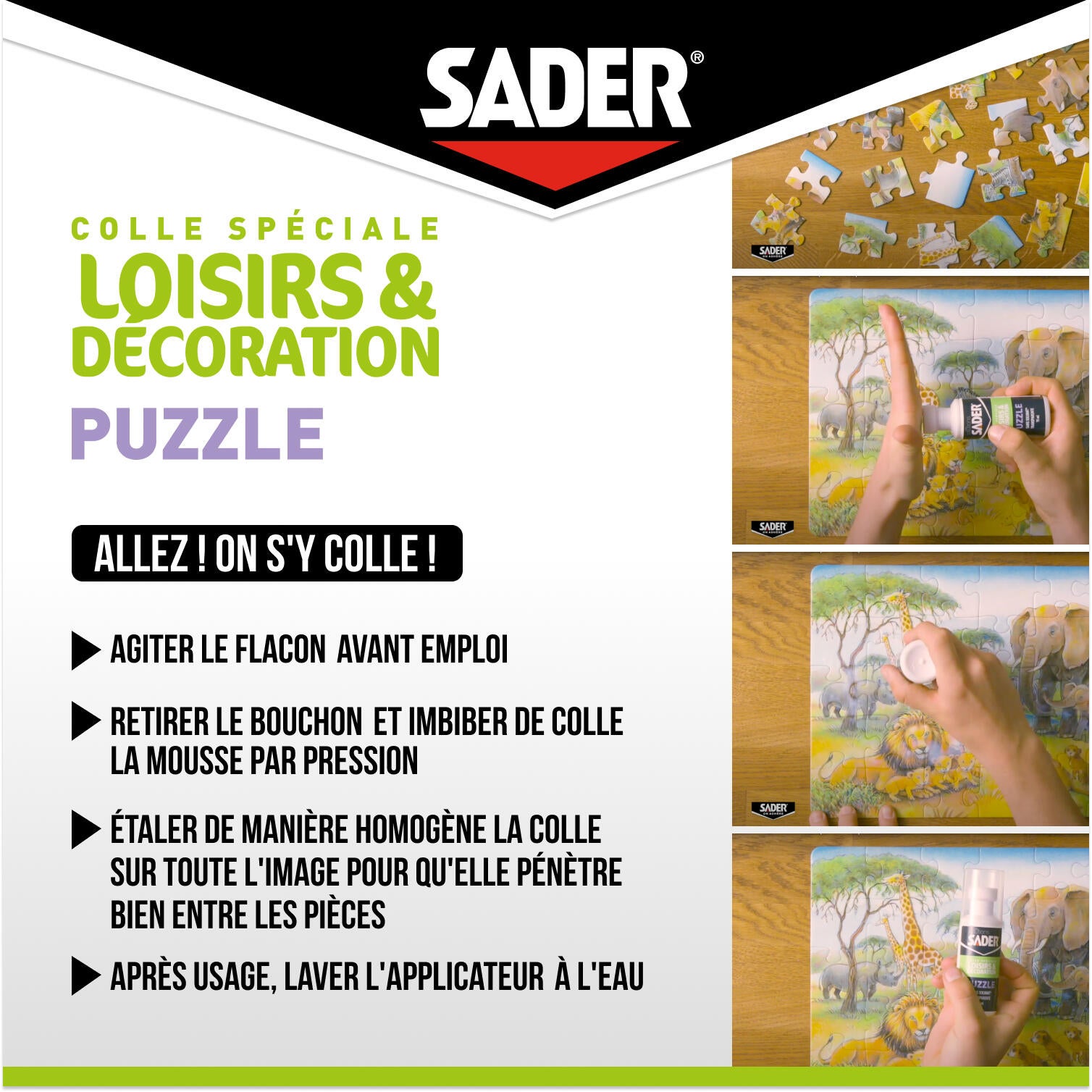 Colle d'assemblage liquide MS polymère Loisir décoration puzzle SADER, 75ml tran - 4