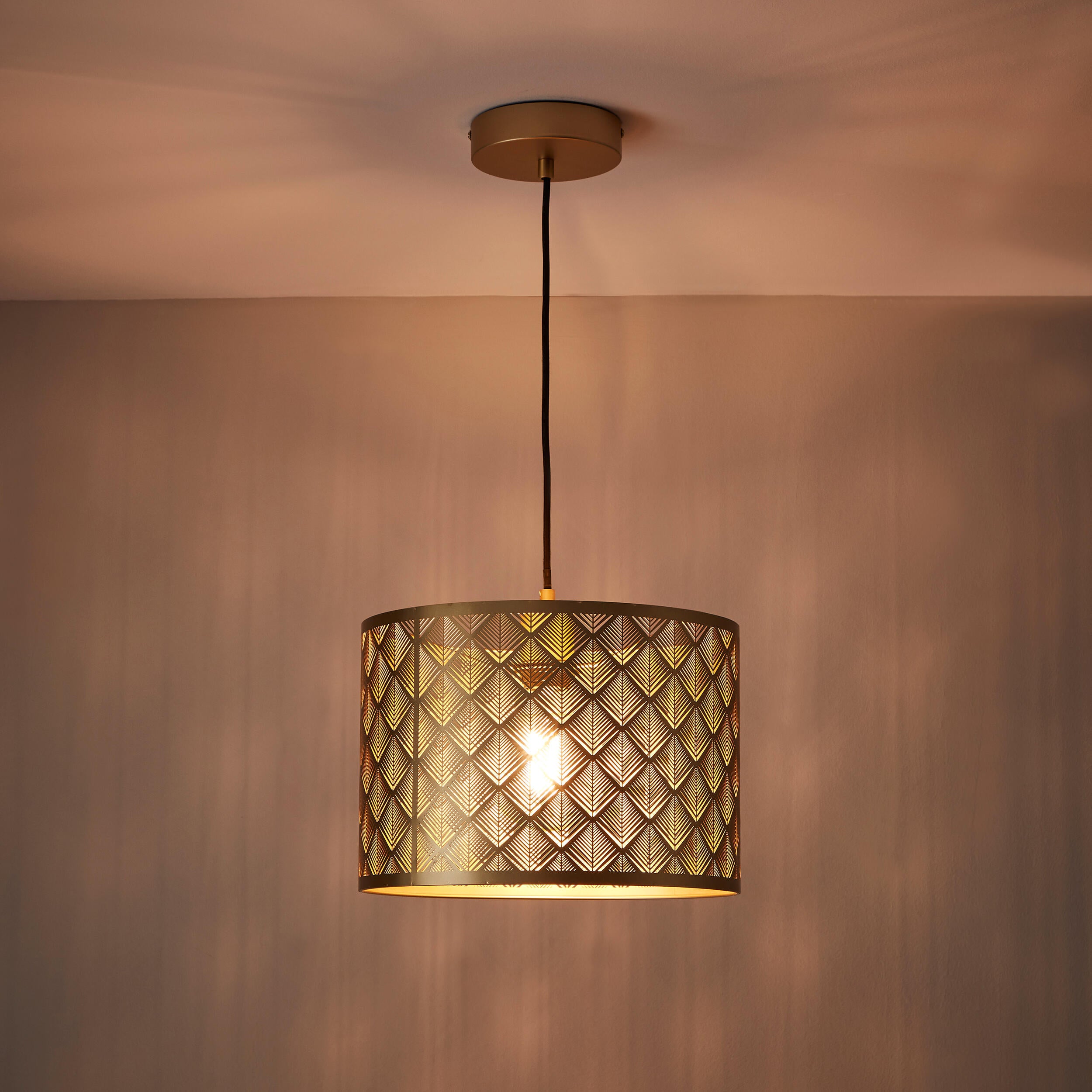 Candeeiro de teto suspenso E27 1 luz D30 cm metal/vidro Inspire Glati - 17