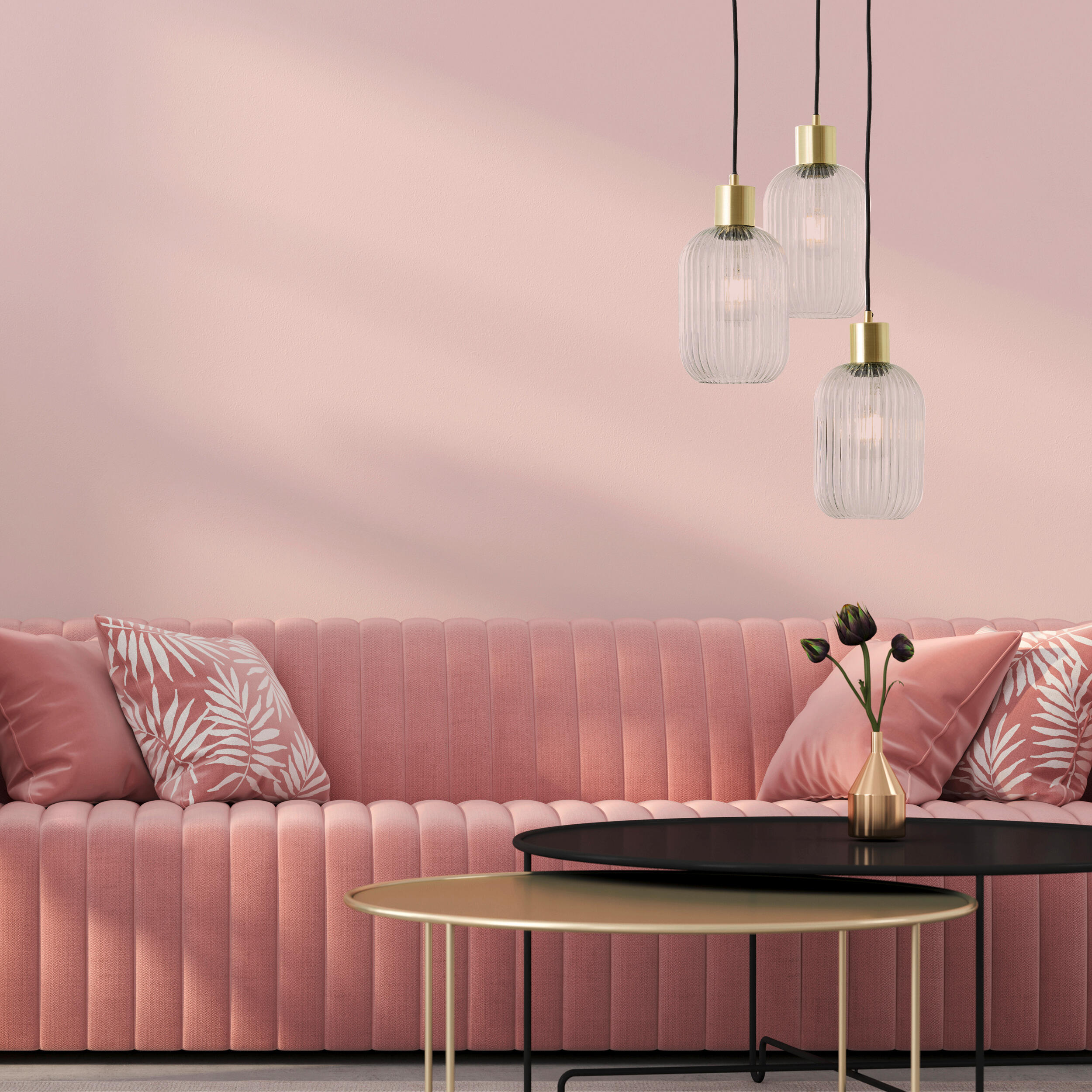 Candeeiro de teto suspenso redondo DIPSY 3 luzes E27 D25cm vidro inspire - 21