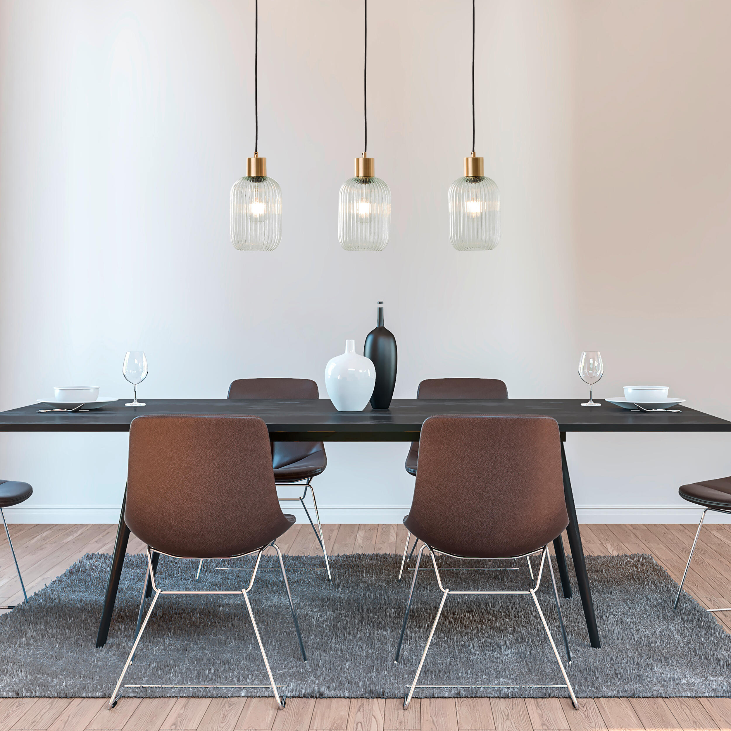 Candeeiro de teto suspenso DIPSY 3 luzes E27 72cm vidro inspire - 23