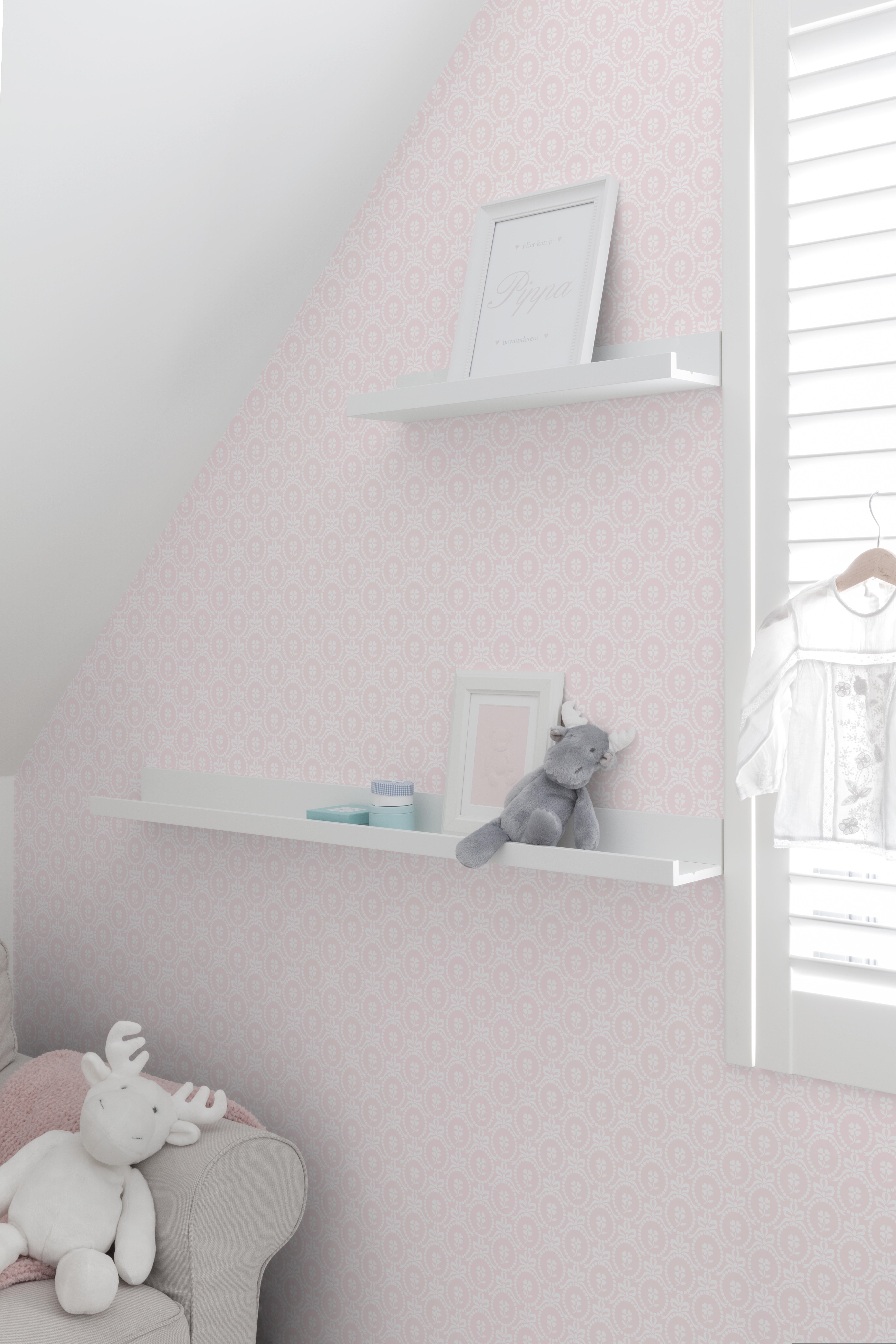 Papel pintado vinilo botánico, plantas o floral trevol rosa