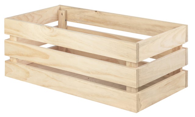 Cesta de madera marrón Nova 68x33x26cm