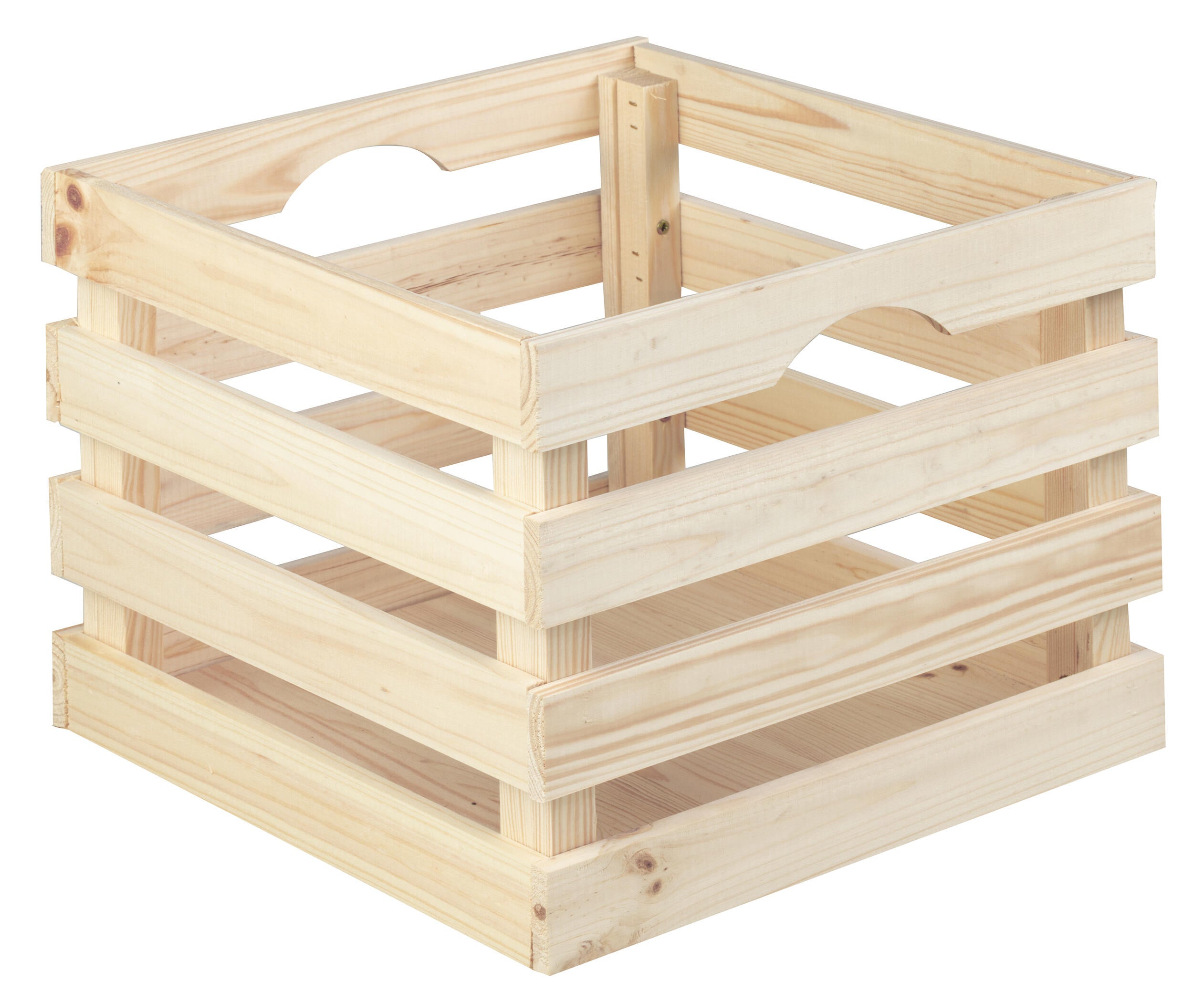 Cesta de madera de 26x33x33 cm y capacidad de 28l