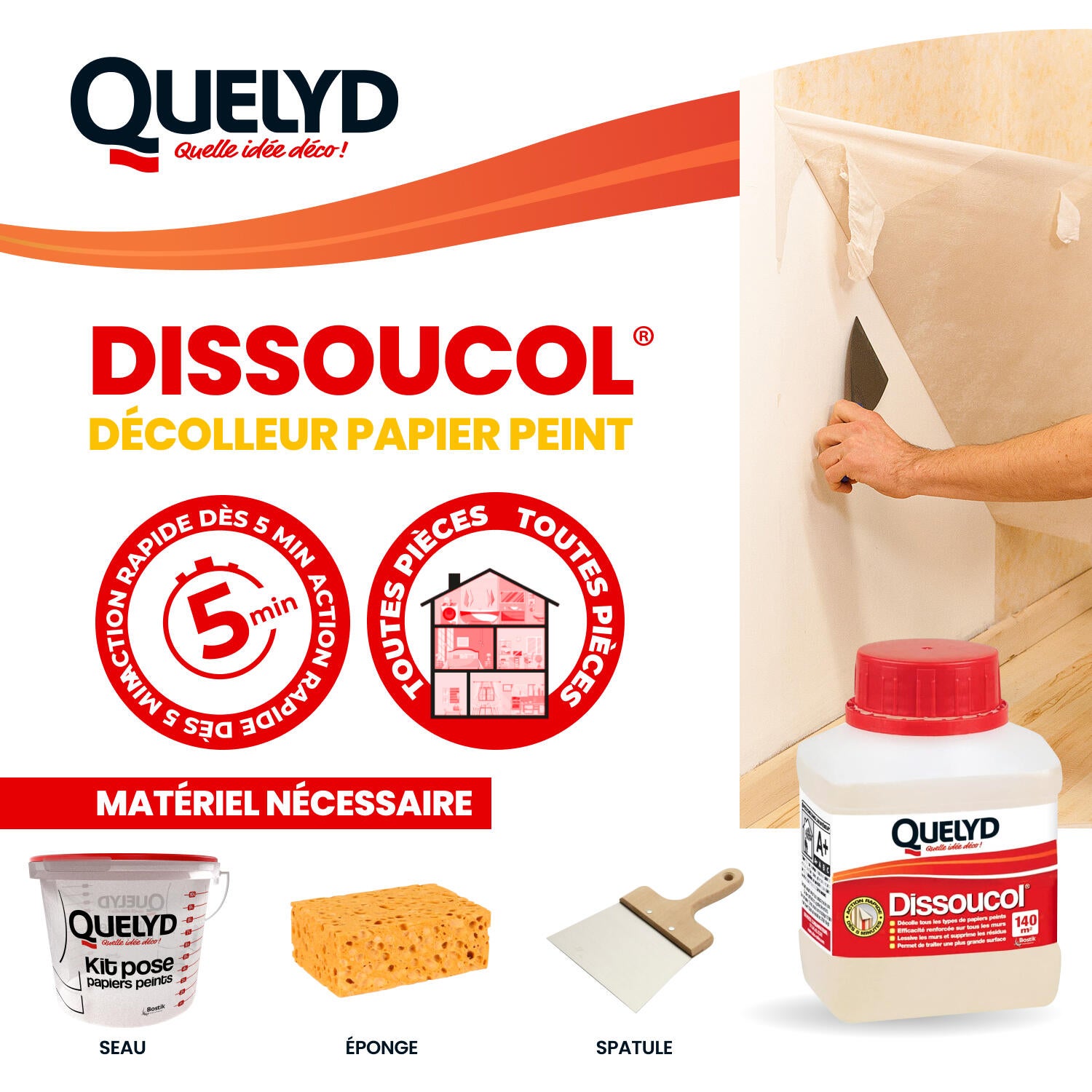 Décolleur de papier peint Dissoucol QUELYD, 250ml - 2