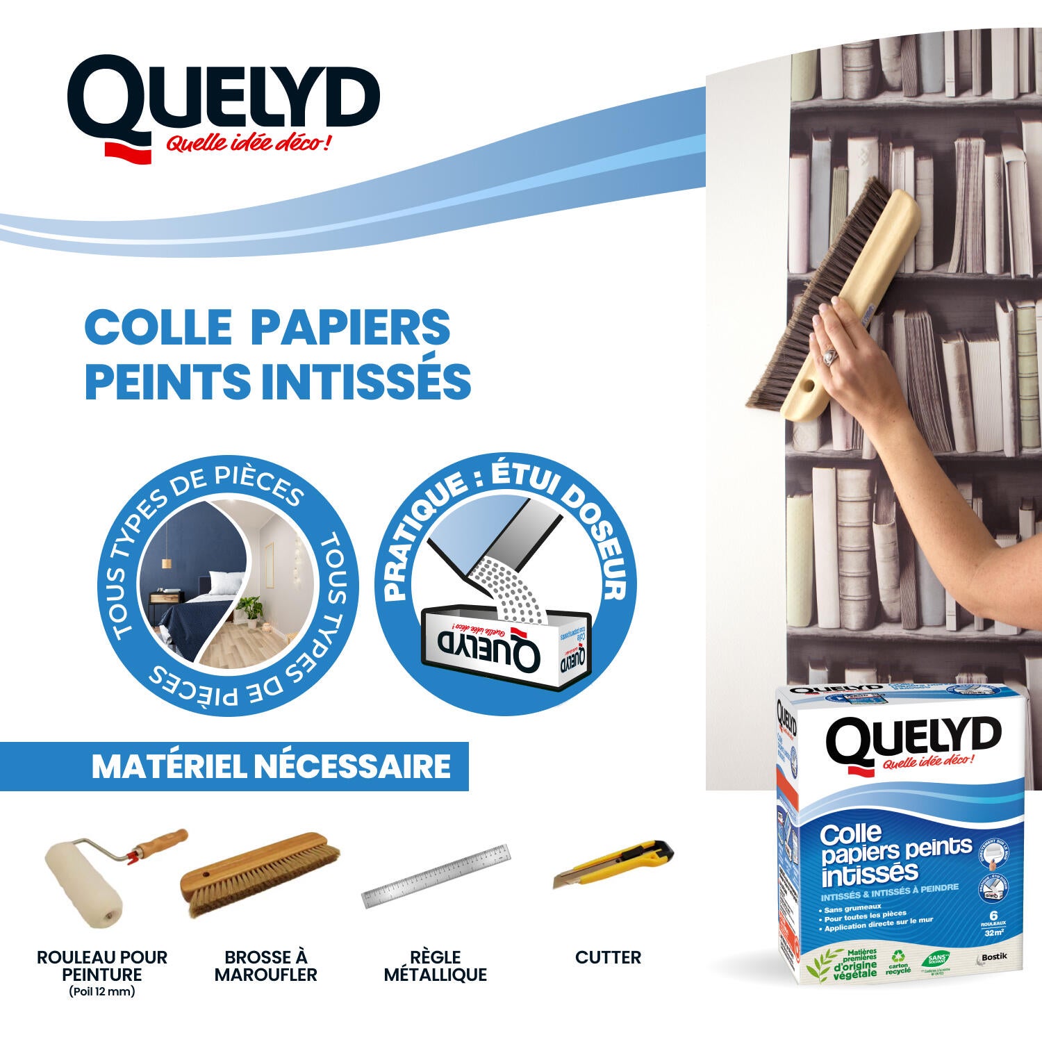 Colle en poudre pour papiers peints intissés QUELYD, 150g - 5