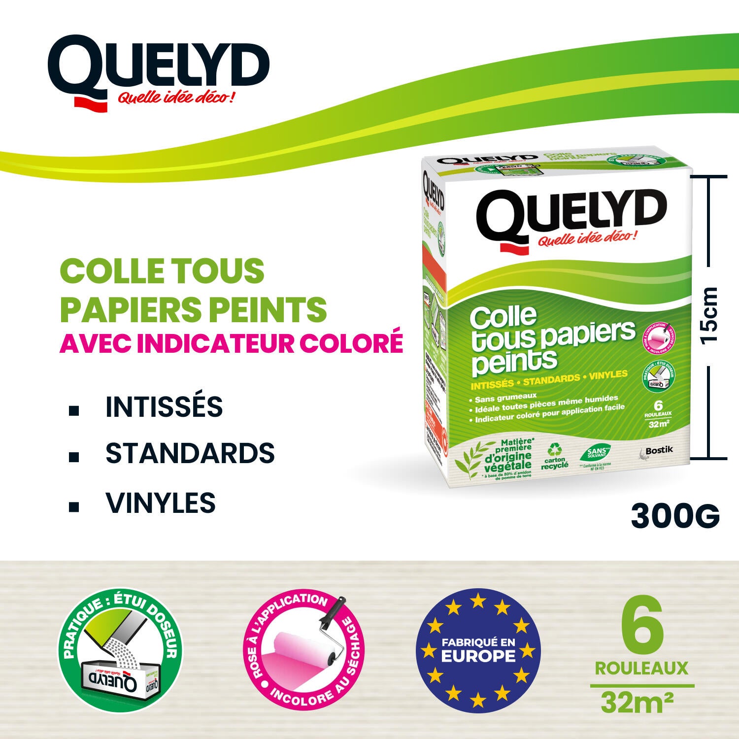Colle en poudre pour tous types de papiers peints QUELYD, 300g - 7