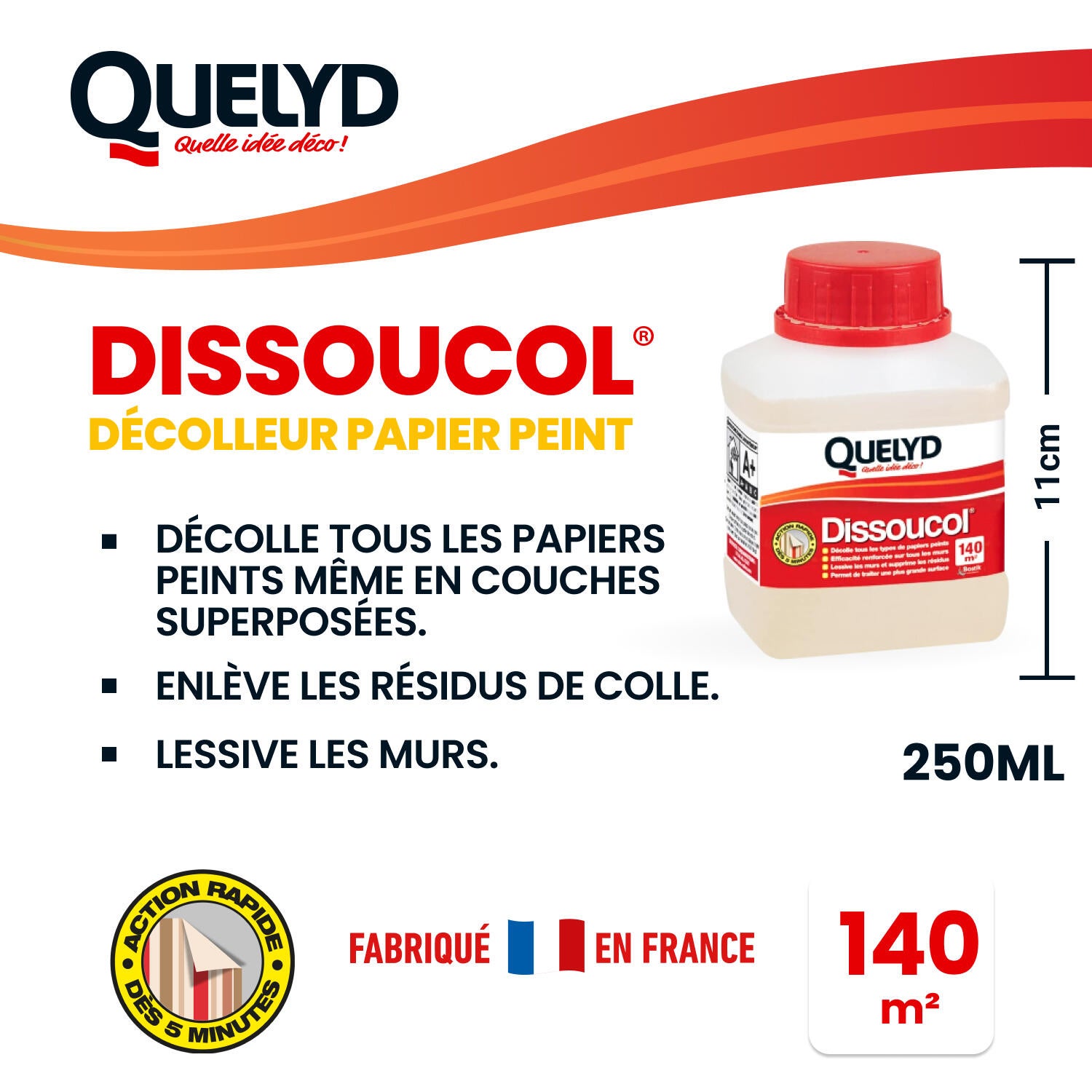 Décolleur de papier peint Dissoucol QUELYD, 250ml - 3