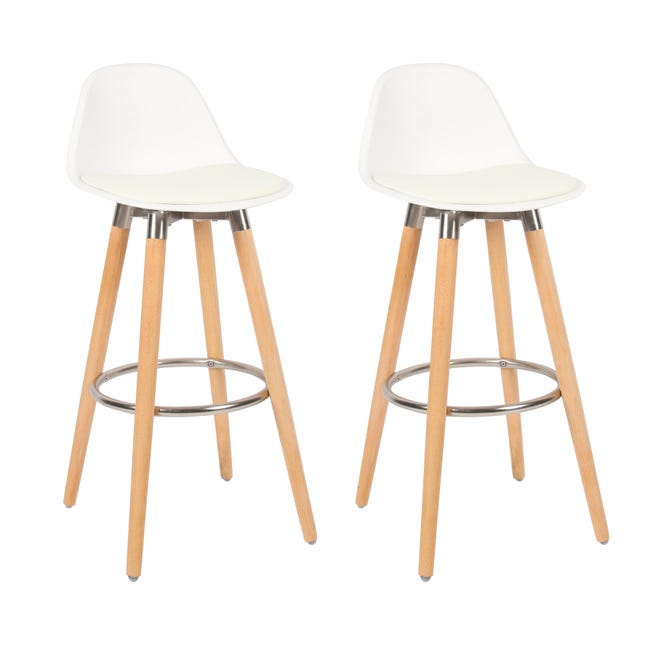 Tabouret Lam en Bois Blanc – Lot de 2