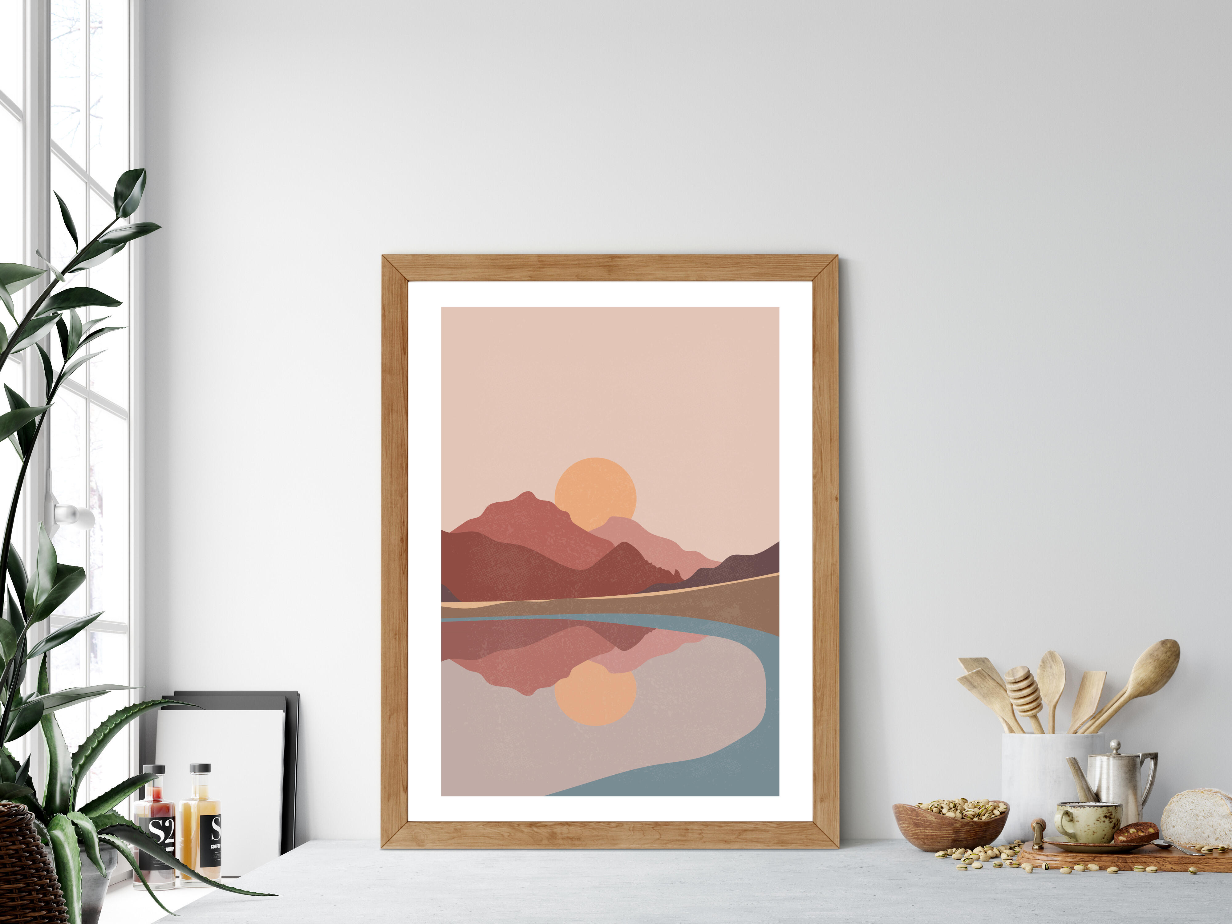 Lámina Naturaleza rectangular de 40 x 30 cm. Papel Atardecer multicolor - 5