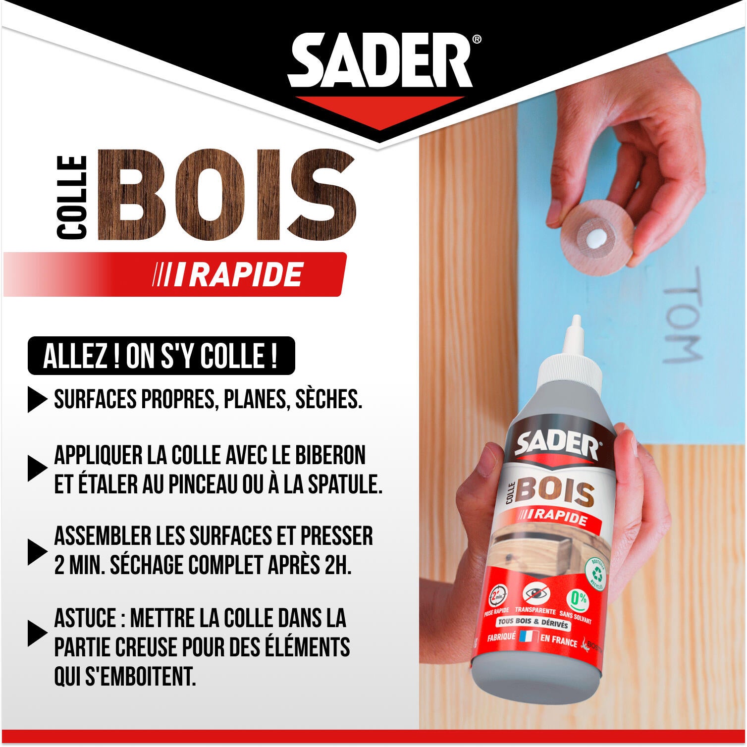 Colle d'assemblage liquide SADER Prise rapide transparent, 100g - 4