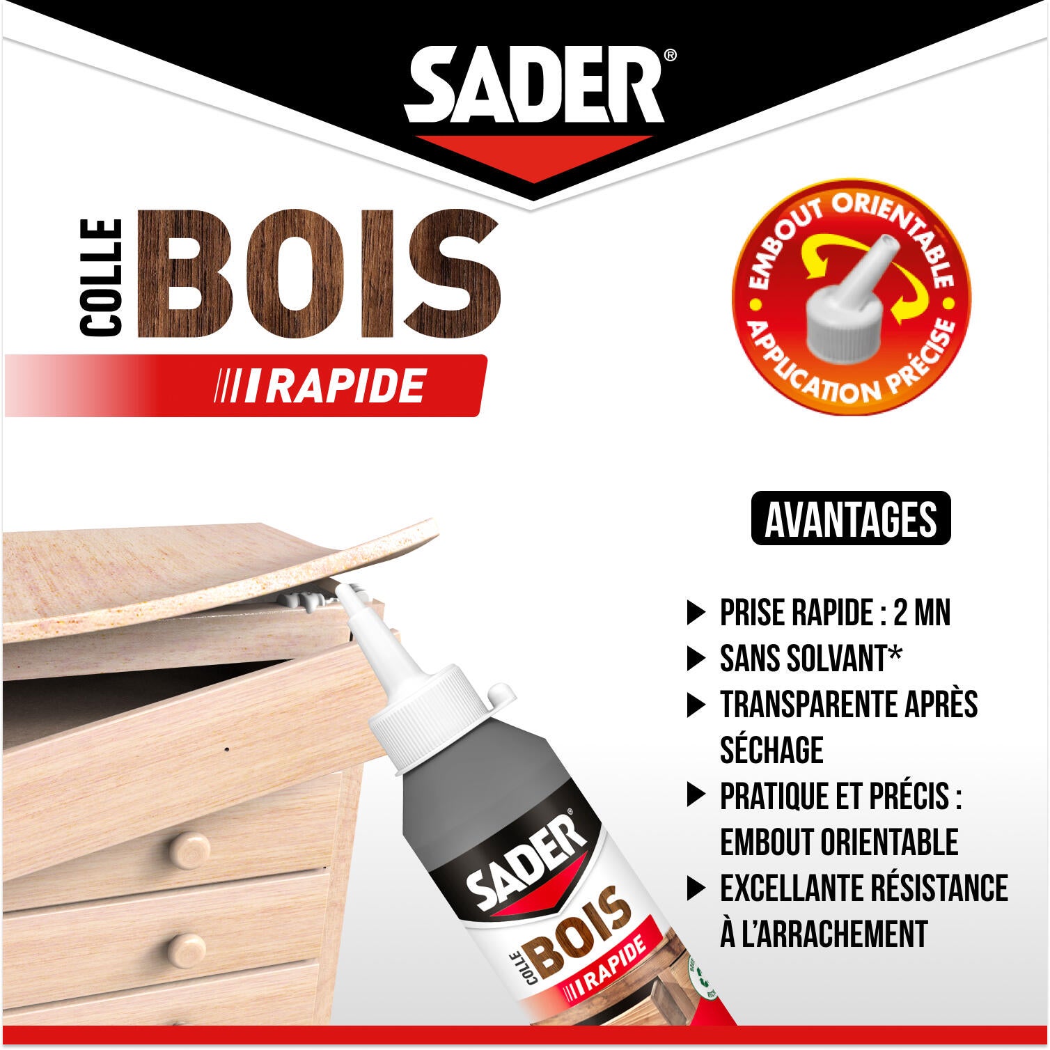 Colle d'assemblage liquide SADER Prise rapide transparent, 250g - 5