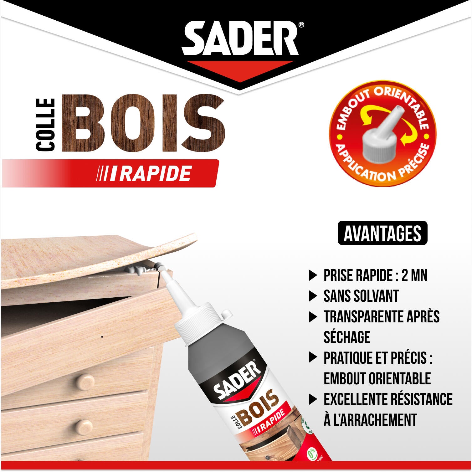 Colle d'assemblage liquide SADER Prise rapide transparent, 100g - 5