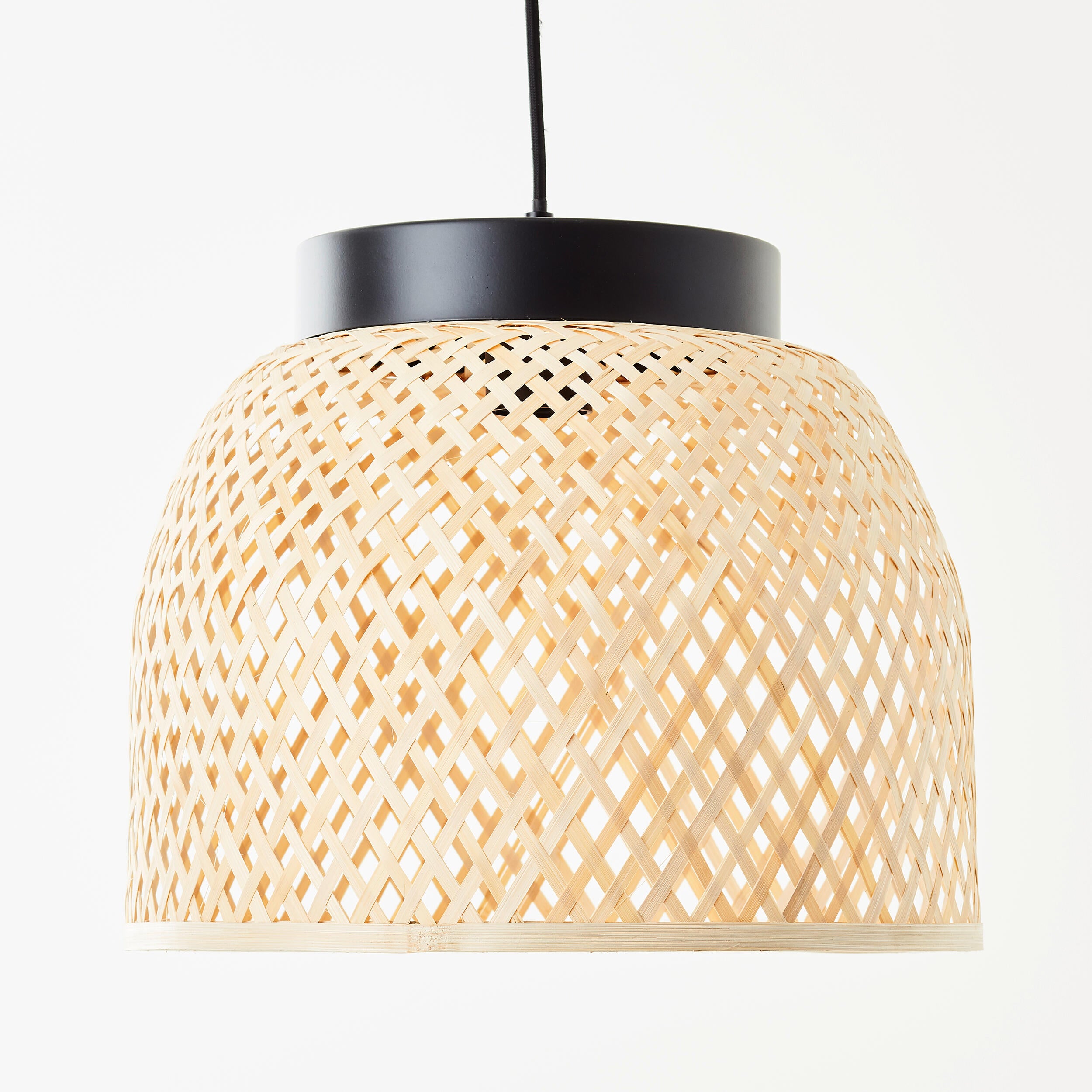 Candeeiro de teto suspenso E27 d 35 cm 1 luz bambo bege Inspire Ninon - 7