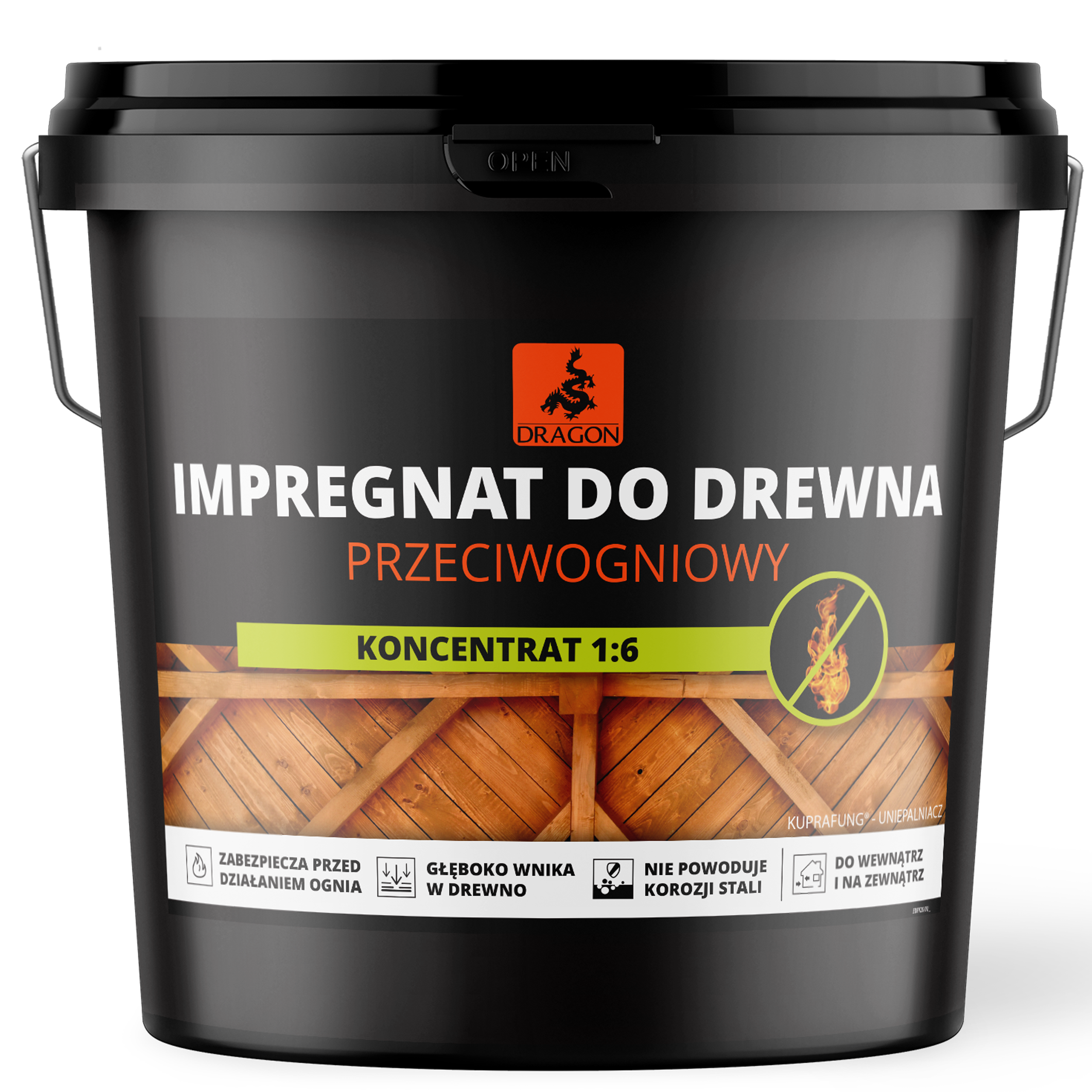Impregnat przeciwogniowy koncentrat 1:6 20 kg Dragon