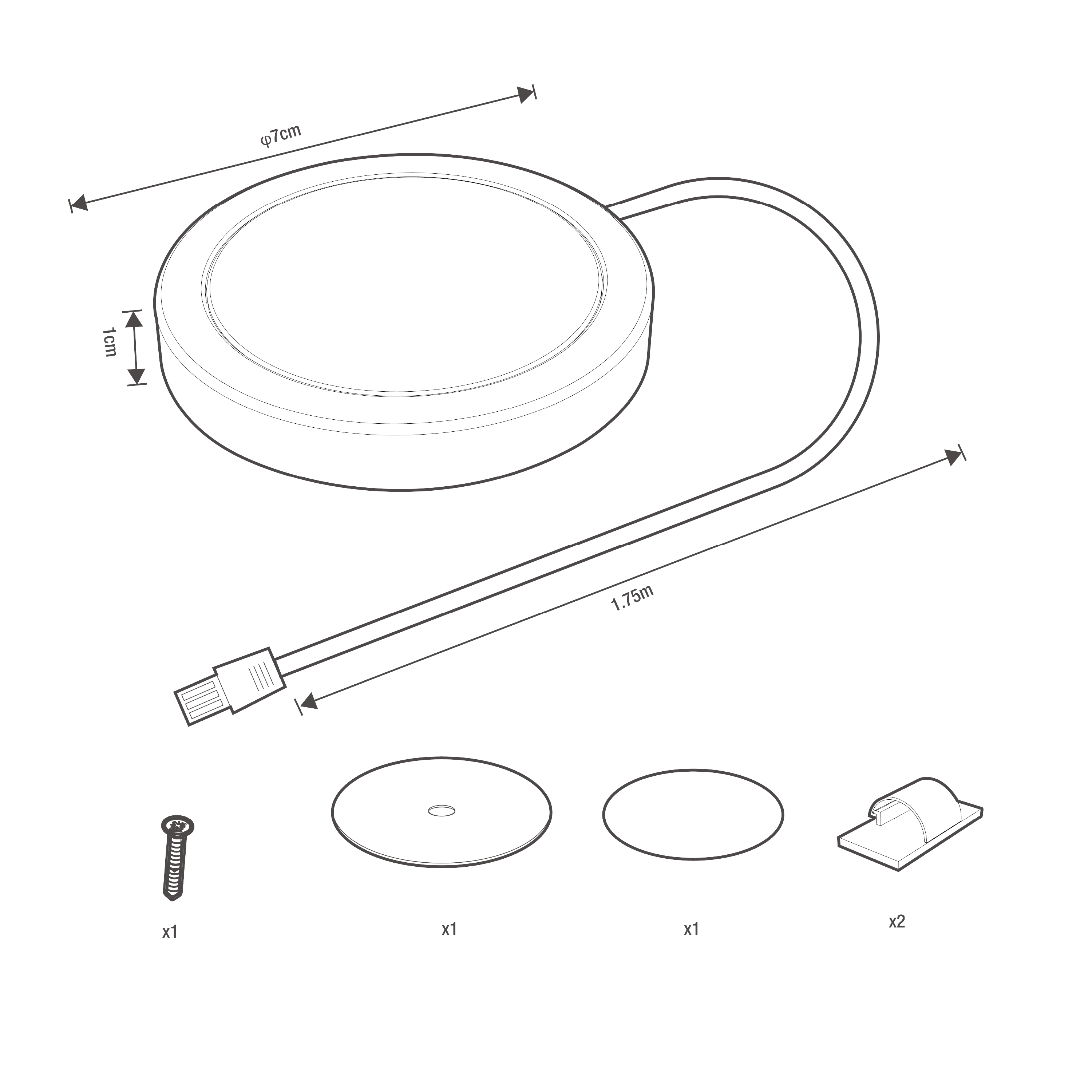 Kit de 1 spot à fixer LED Hubi, blanc chaud / blanc neutre, blanc INSPIRE - 9