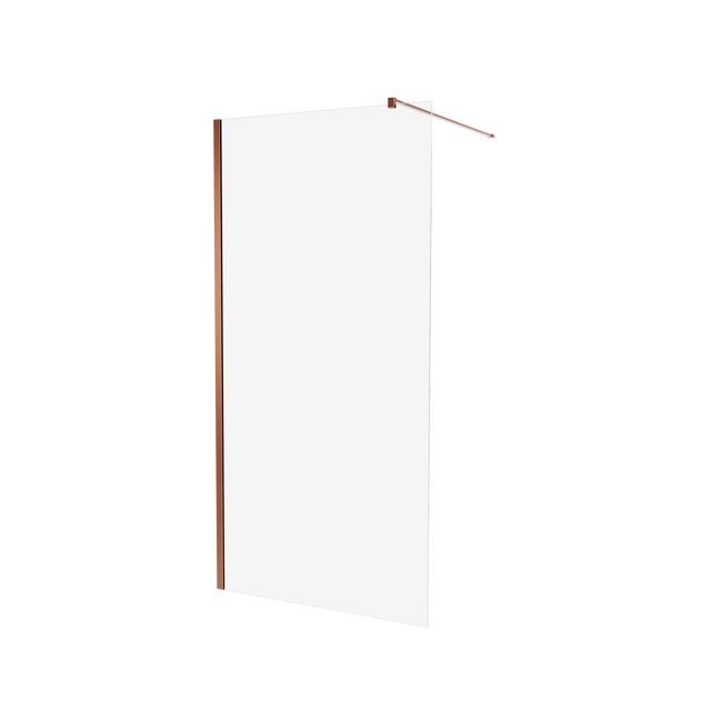 Kabina Walk-in Swing 100x200 transparentna profil miedziany szczotkowany Wellneo