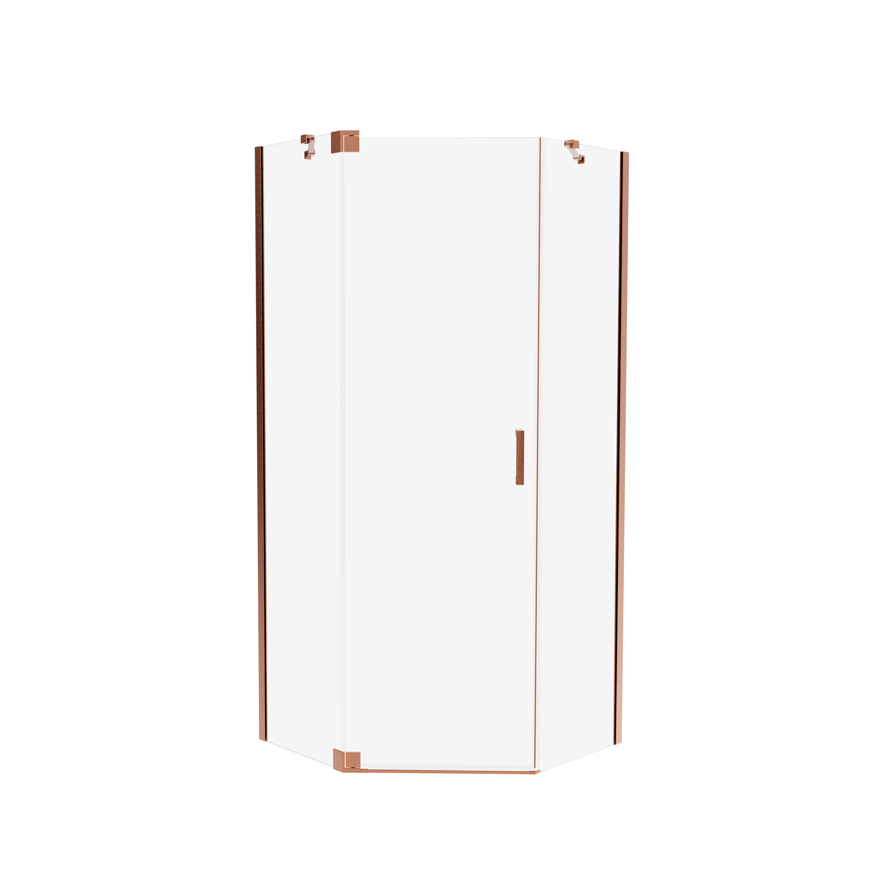 Kabina prysznicowa pięciokątna Swing 100x80x200 cm miedziana Wellneo