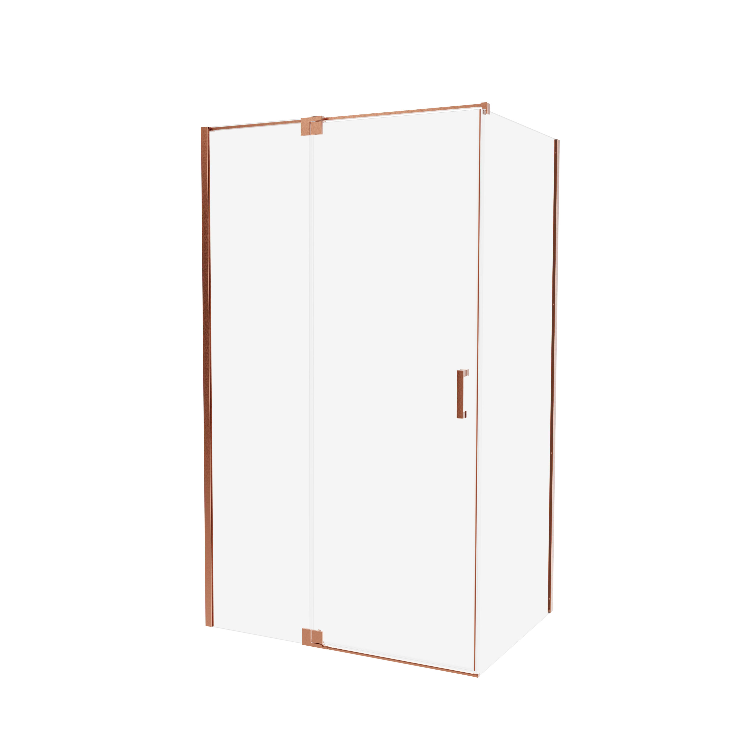 Kabina prysznicowa prostokątna jednoskrzydłowa uchylna Swing Copper 120 x 80 x 200 cm miedź szczotkowana szkło transparentne Wellneo